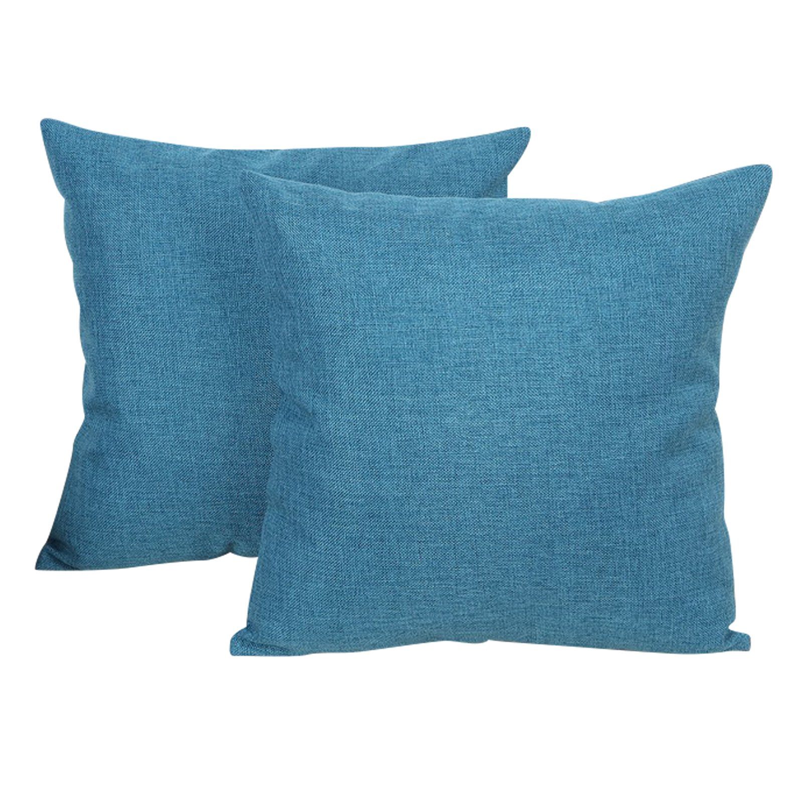 Kissenbezüge 2er Set Kissenbezug Schlafzimmer Kopfkissenbezug für Weich, Stück), Sofa Pfauenblau Couchkissen OKWISH mit (2 Reißverschluss Kissen Sofakissen Kissenhülle Bezug Bezug