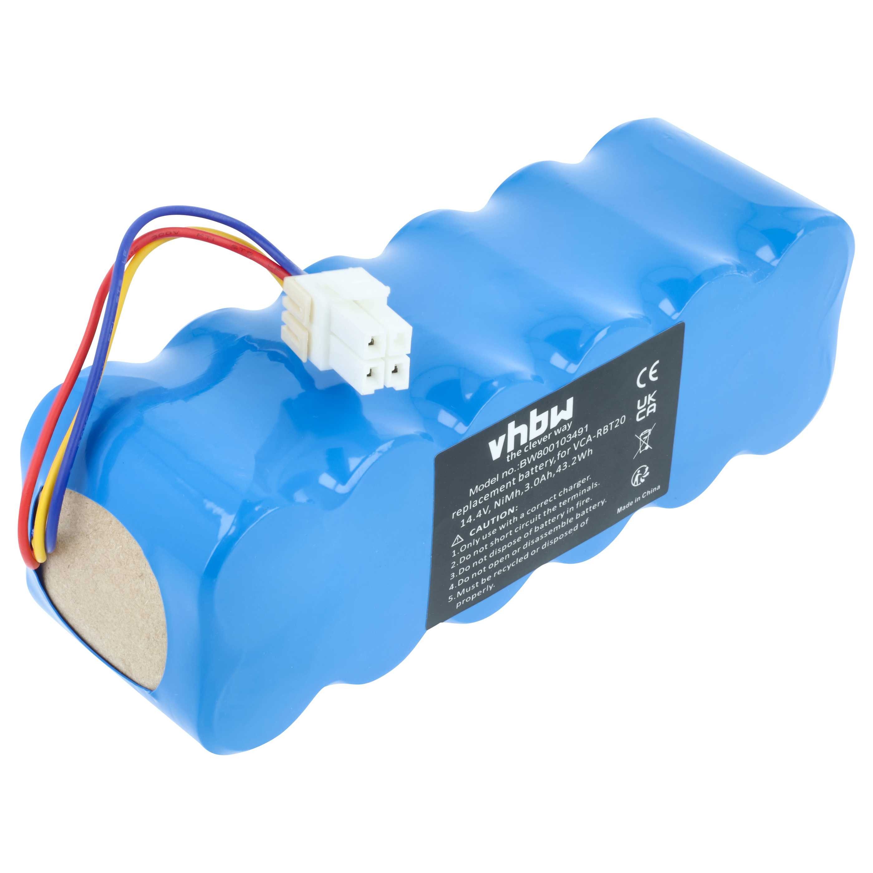vhbw Akku passend für Samsung Navibot SR8896, SR8897, SR8898, SR8877, Staubsauger-Akku Akku NiMH 3000 mAh (14,4 V, 1 St), Leistungsfähiger Austausch-Akku für Ihren Saugroboter