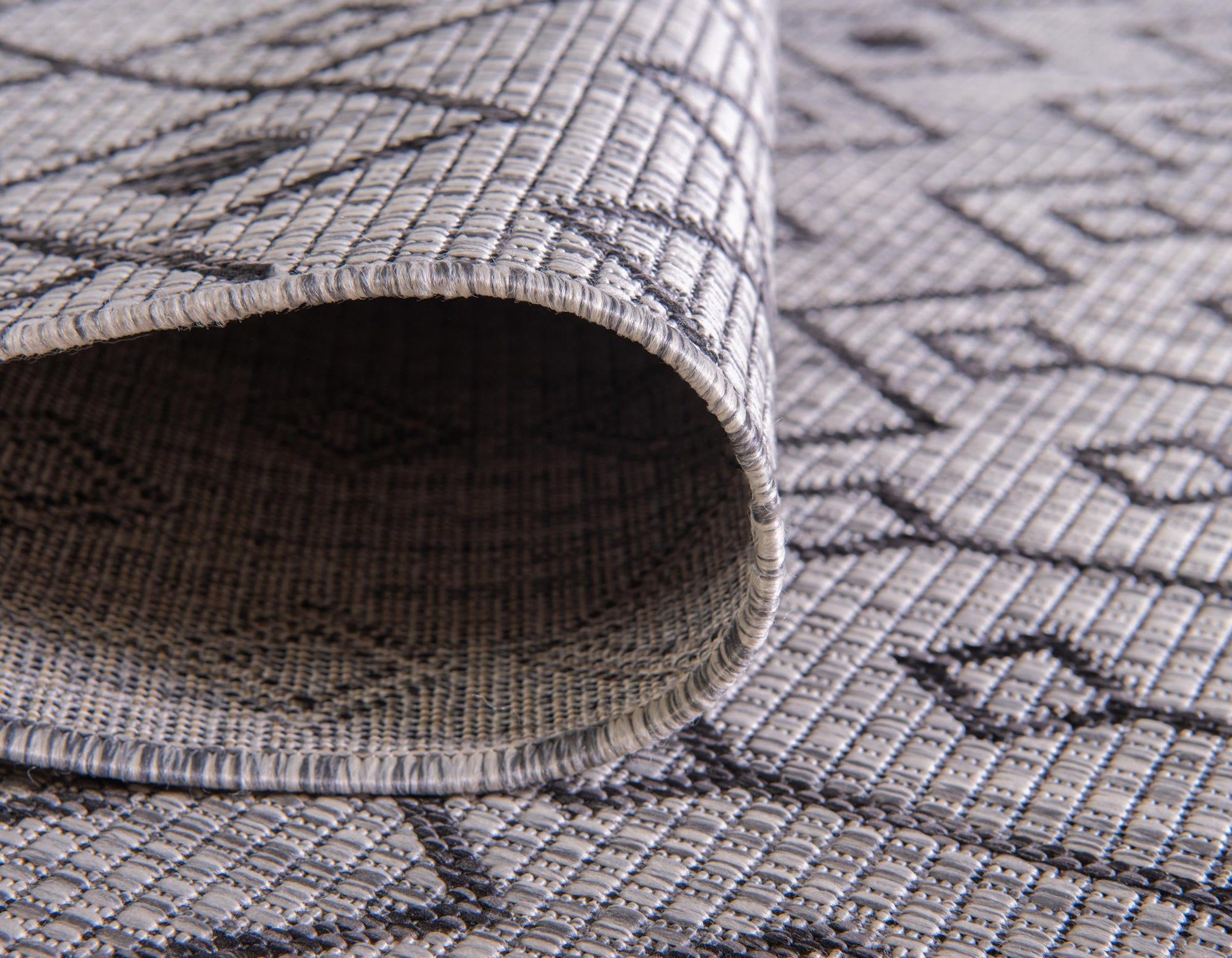 LebensWohnArt Teppich Teppich OUTDOOR CIATO Rechteckig Hellgrau 150x245 cm Indoor/Outdoor, Höhe: 0.4064 mm