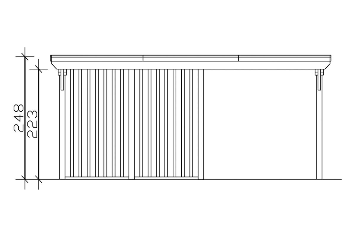 mit cm, Doppelcarport Emsland, in weiß Abstellraum, Skanholz 223 613x846 Einfahrtshöhe, Farben BxT: cm versch.