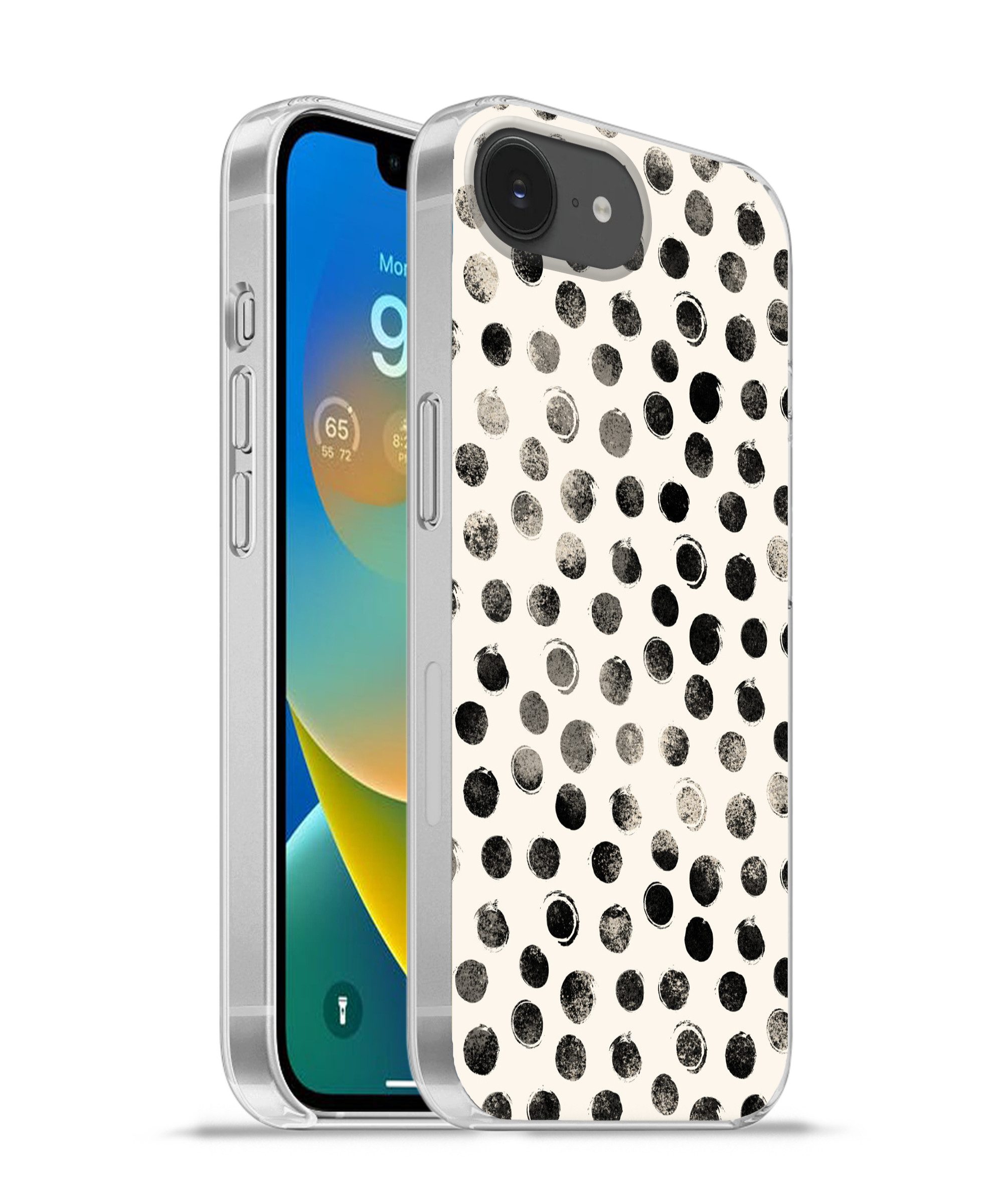 Handyhülle für Apple iPhone 16e Polka dots - Schwarz - Weiß