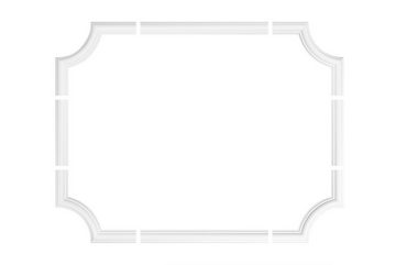 Hexim Stuckleiste HCR501-1, Segment, Stuckleisten aus HDPS Styropor - extrem widerstandsfähig, schneeweiß & modern (Segment) Wandleiste Flachleiste Wohnzimmer flach Zierleiste