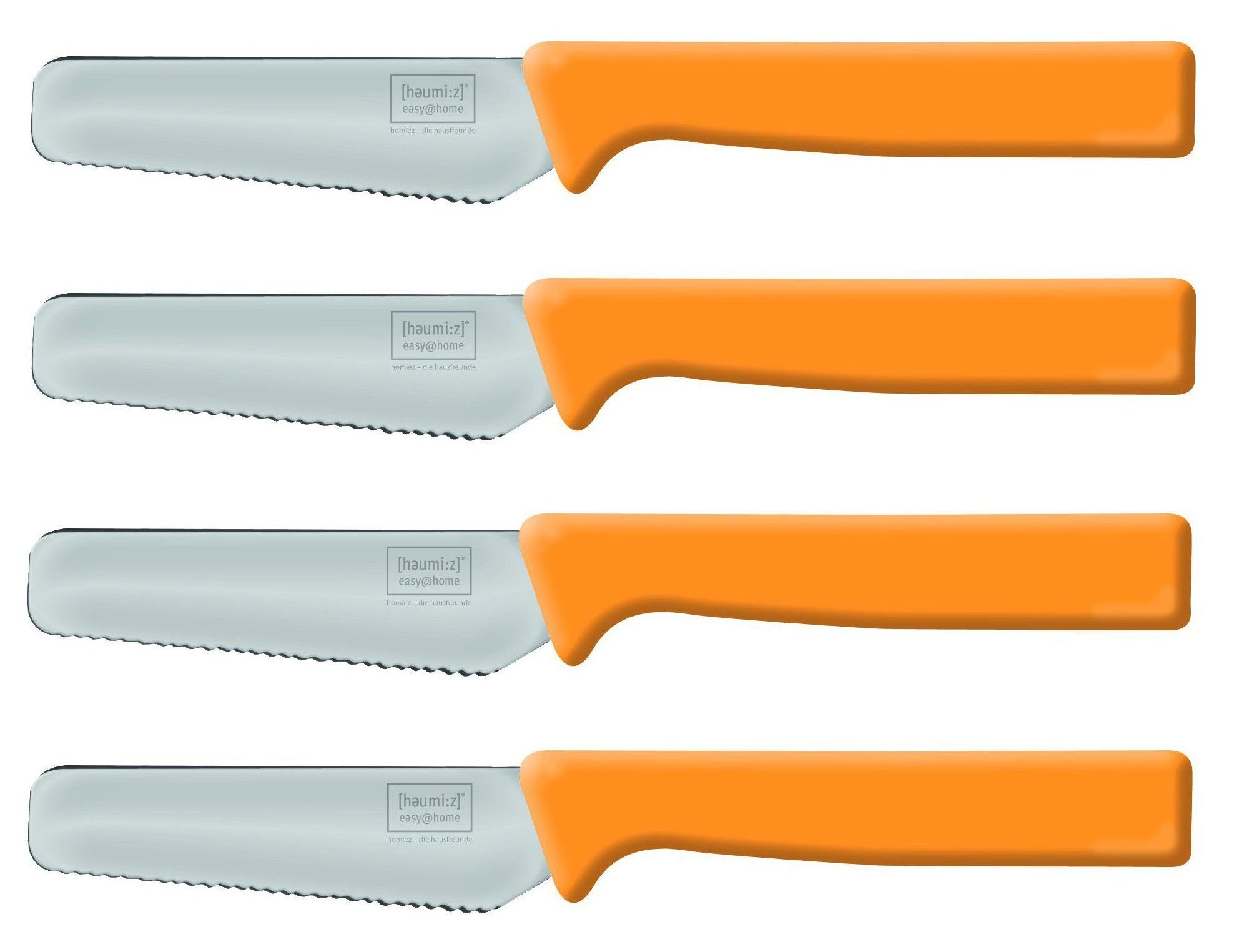 homiez Brotmesser KNIFE, Frühstücksmesser, Brötchenmesser mit Wellenschliff und Soft-Griff