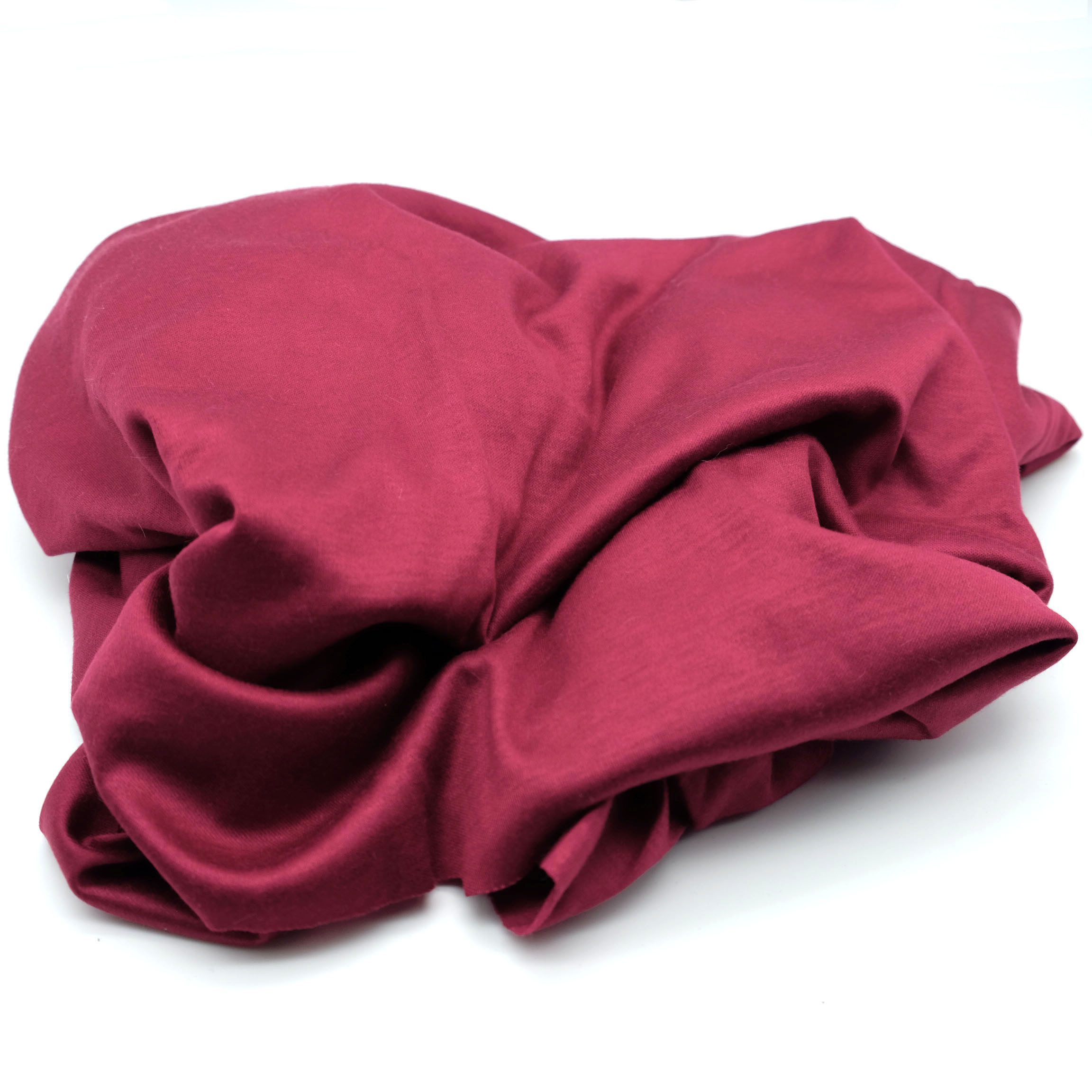 larissastoffe Stoff Jersey Stoff Baumwolle mit Seide, Seidenstoff, Burgunder Rot, Meterware, 50 cm x 150 cm