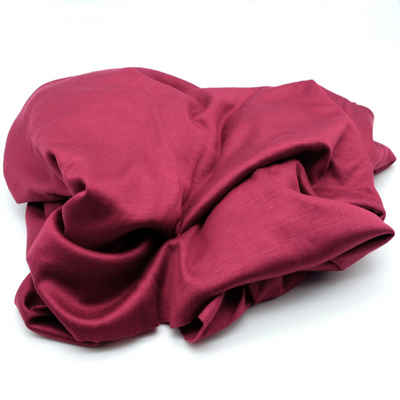 larissastoffe Stoff Jersey Stoff Baumwolle mit Seide, Seidenstoff, Burgunder Rot, 17,90, Meterware, 50 cm x 150 cm