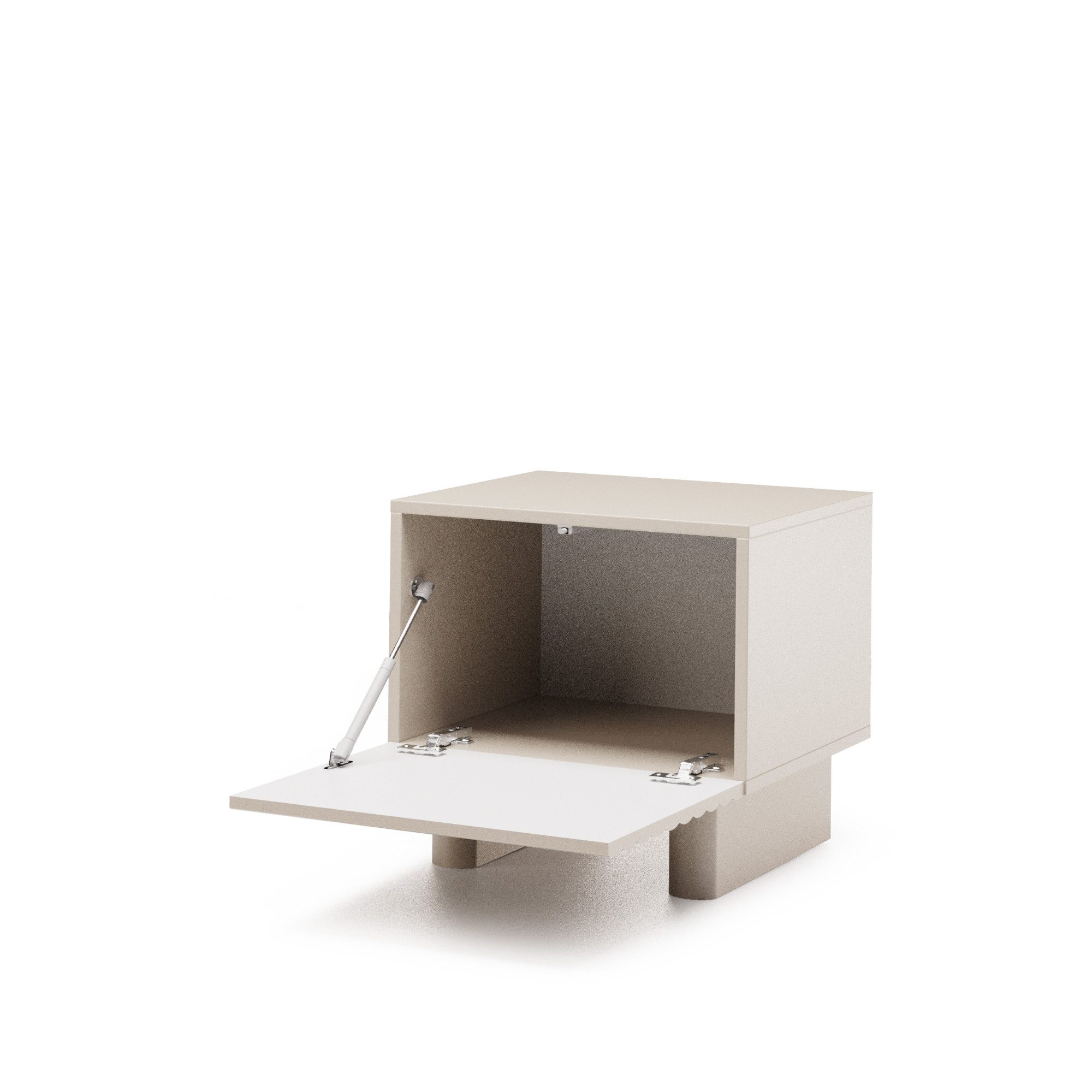 Beautysofa Nachttisch TORINO im modernen Stil (Farbe in kaschmir, mit 1 Tür günstig online kaufen