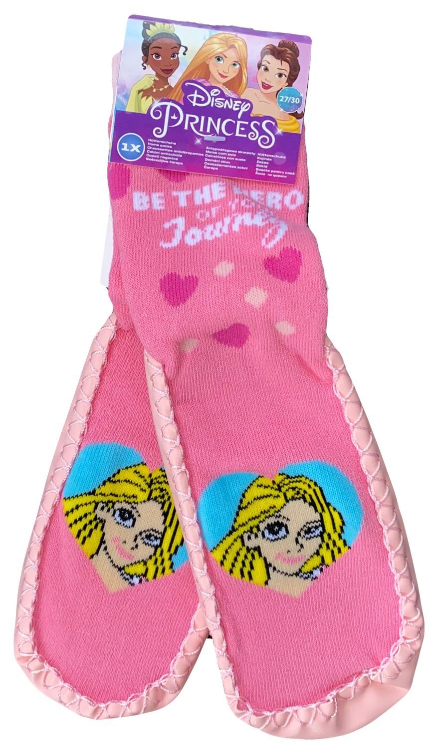 Disney Haussocken Frozen die Eiskönigin, Disney Princess Haussocken Mädchen Socken mit Sohle Hausschuhe Anna + Elsa + Olav Gr.27/30 31/34