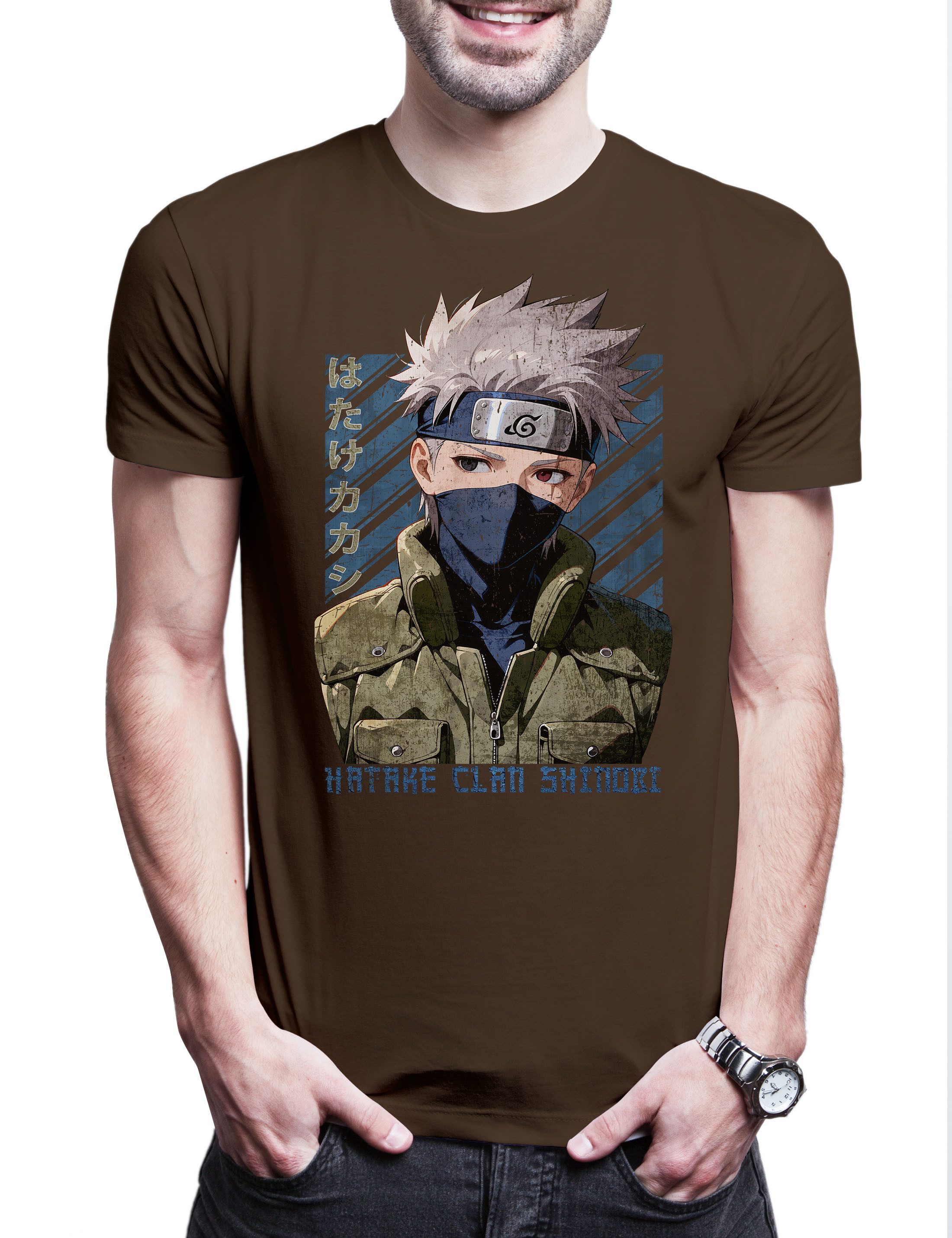 Print-Shirt Hatake Clan Herren T-Shirt Shinobi System Anime Naruto Dattebayo