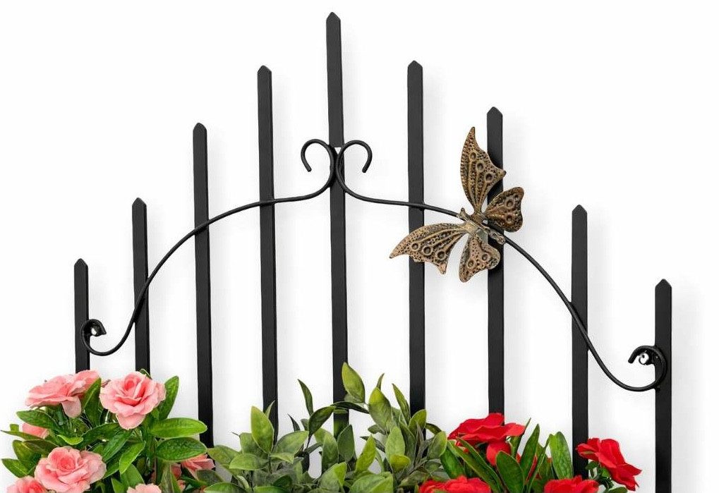DanDiBo Blumenständer Wandblumenhalter Metall Schwarz 50 cm Wandregal 96237 Blumenregal, Wandtopfhalter