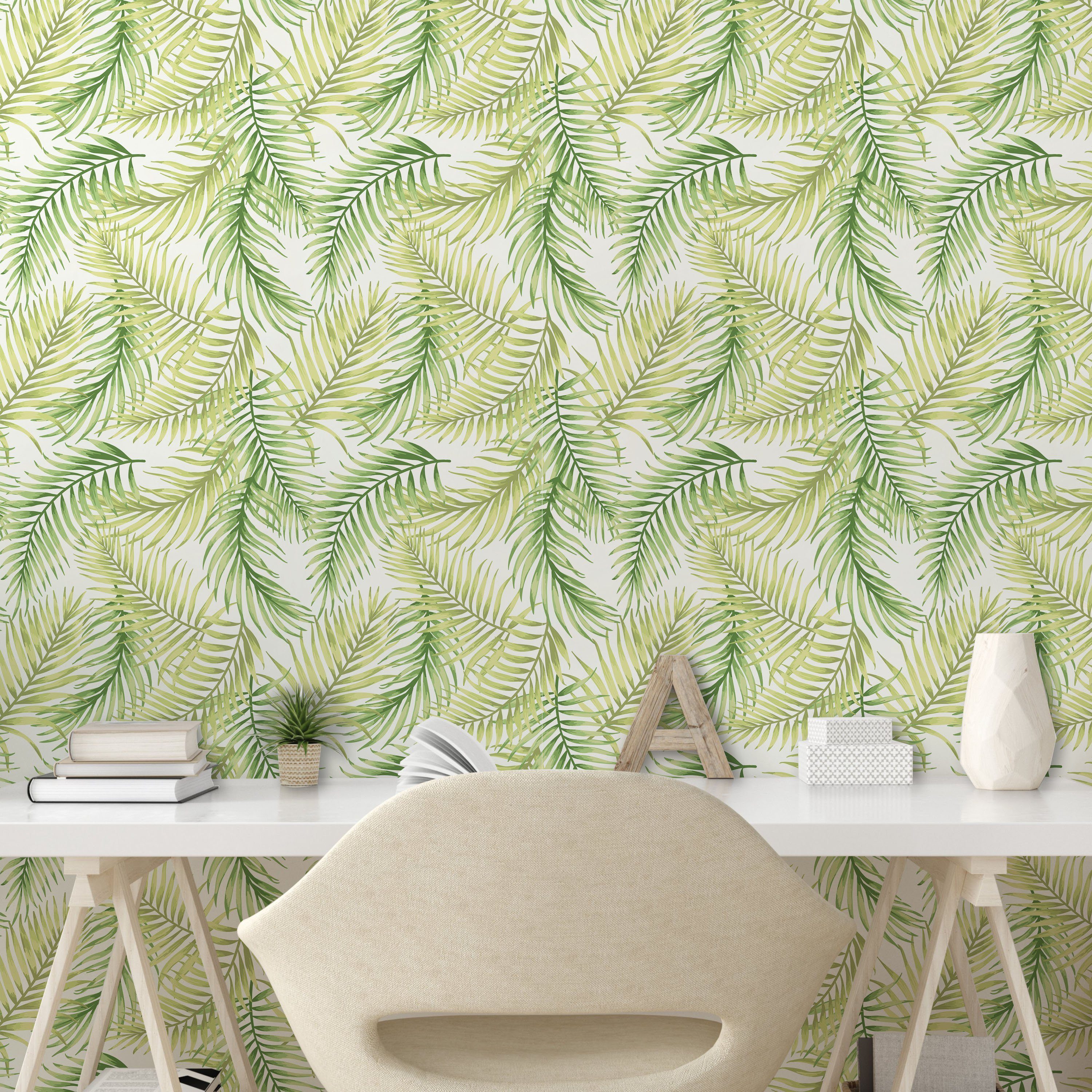 Abakuhaus Vinyltapete selbstklebendes Wohnzimmer Palmblatt Umwelt Küchenakzent, frische