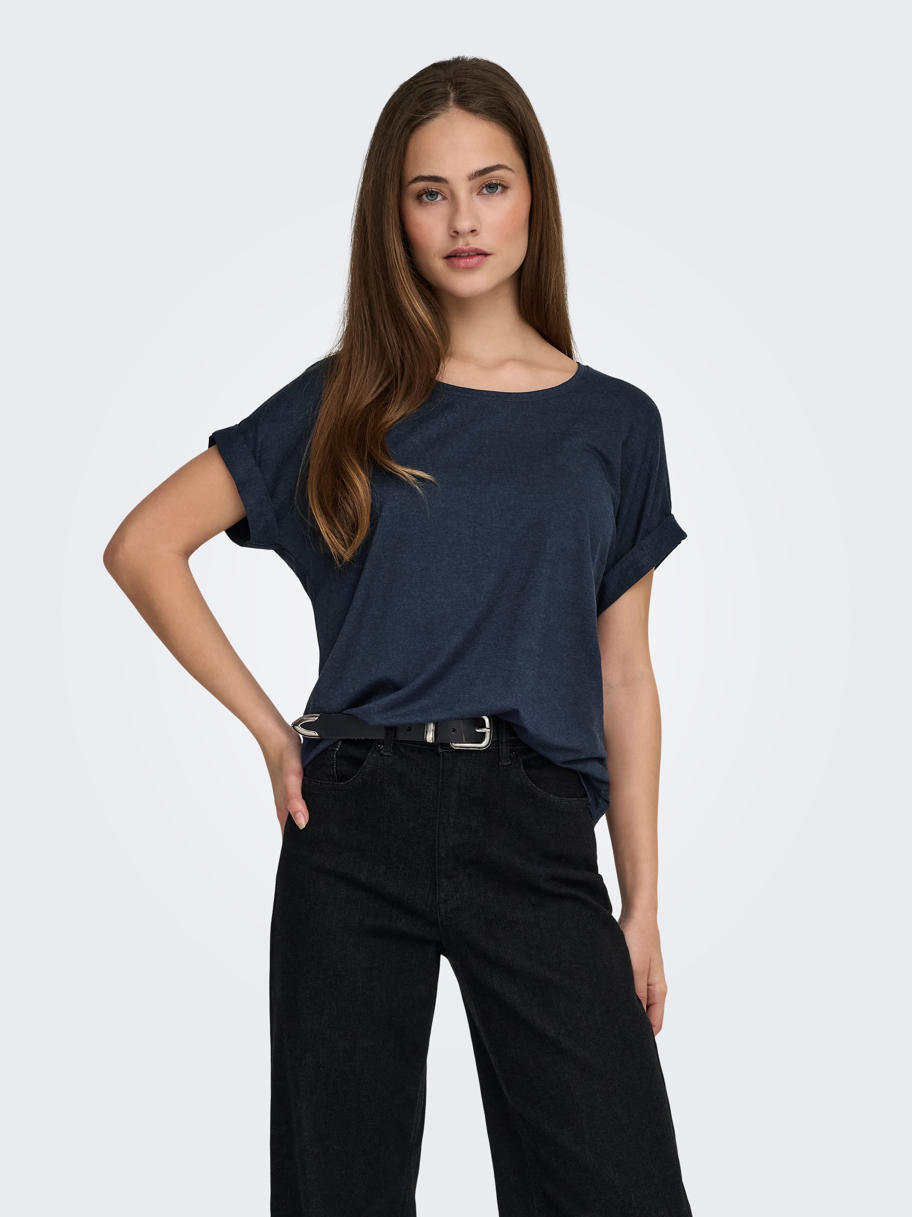 T-Shirt ONLMOSTER – Kurzarmshirt mit Aufschlag und klassischem Look