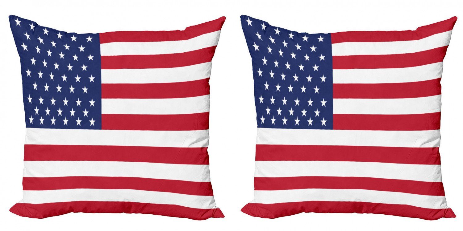 Kissenbezüge Modern Accent Doppelseitiger Digitaldruck, Abakuhaus (2 Stück), 4. Juli USA Flag Illustration