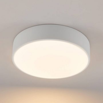 Lindby LED Deckenleuchte Simera, dimmbar, LED-Leuchtmittel fest verbaut, warmweiß, Modern, Metall, Kunststoff, weiß, 1 flammig, inkl.