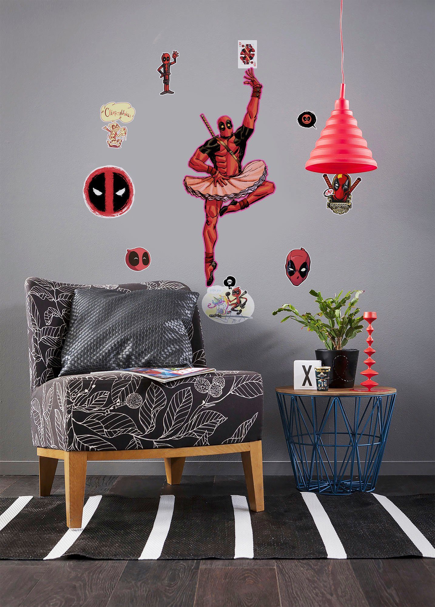 Komar Wandtattoo Deadpool Wandtattoo selbstklebendes (10 cm St), Höhe), (Breite Derppool 50x70 x