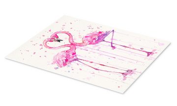 Posterlounge Forex-Bild Sillier Than Sally, Flamingo-Liebe, Kinderzimmer Malerei