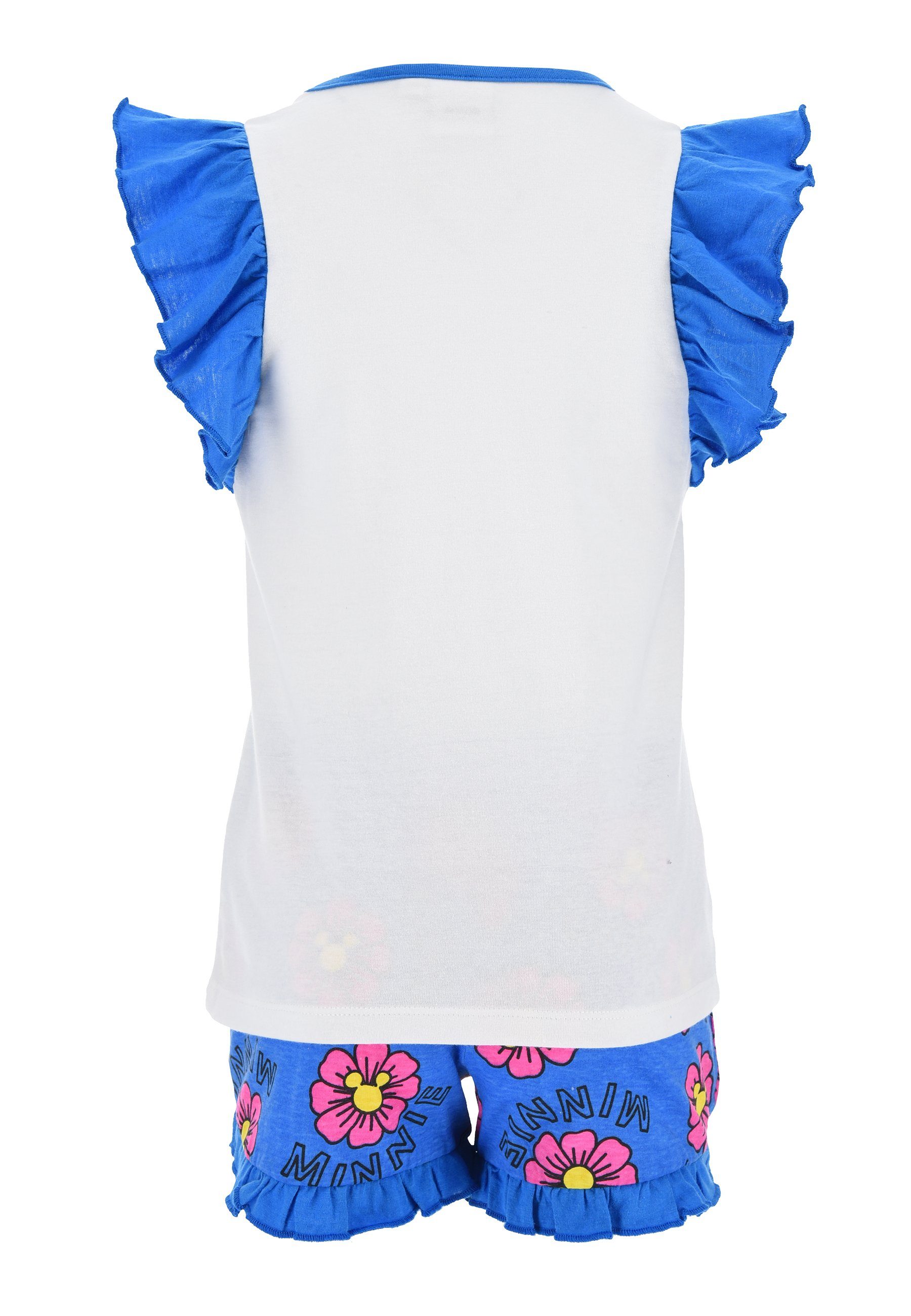 Mouse Schlafanzug tlg) (2 Mädchen Pyjama Shorty Minnie Blau Disney Sommer