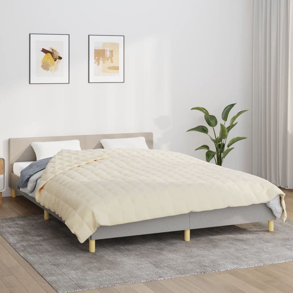 vidaXL Einziehdecke 200 x 225 cm Gewichtsdecke Hellcreme 200x225 cm 9 kg Stoff Bettdecke