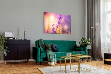 Sinus Art Leinwandbild 120x80cm Wandbild auf Leinwand Lavendel Blumen Violett Lila Fotokunst, (1 St)