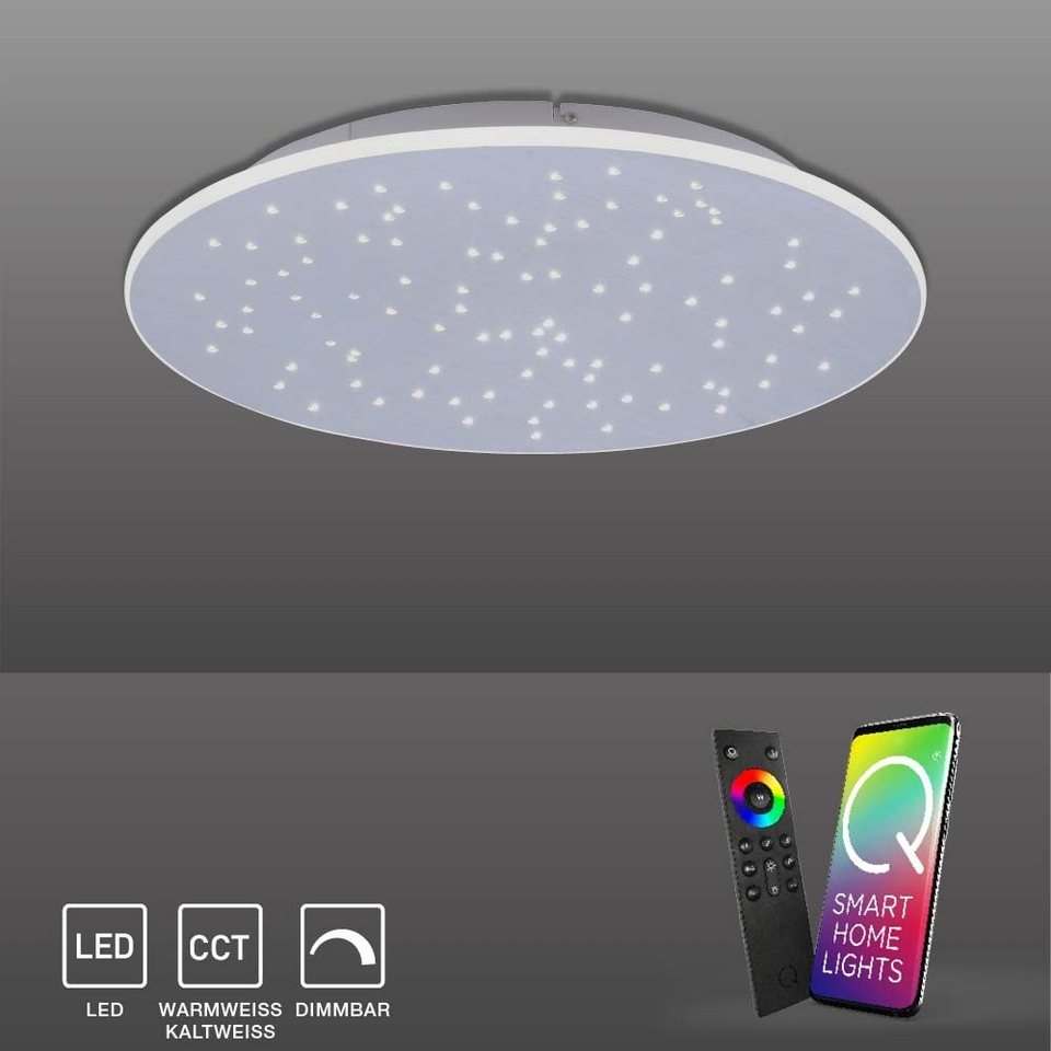 Paul Neuhaus Smarte LED-Leuchte LED Panel Deckenleuchte rund, Smart Home,  CCT-Farbtemperaturregelung, Dimmfunktion, Memoryfunktion, mit Leuchtmittel,  CCT-Lichtfarbwechsel, dimmbar Fernbedienung APP