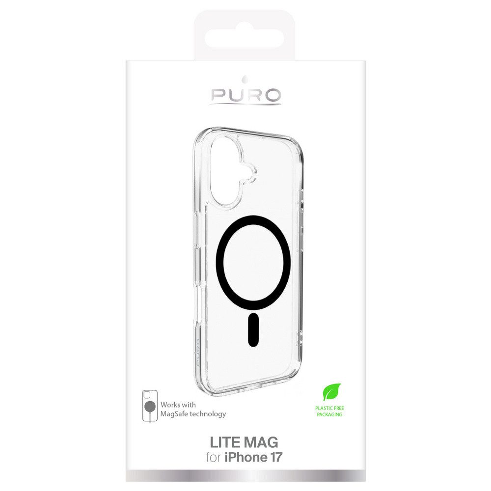 Puro Handyhülle Puro Cover Apple iPhone 17 Transparent, Schwarz MagSafe kompatibel PU