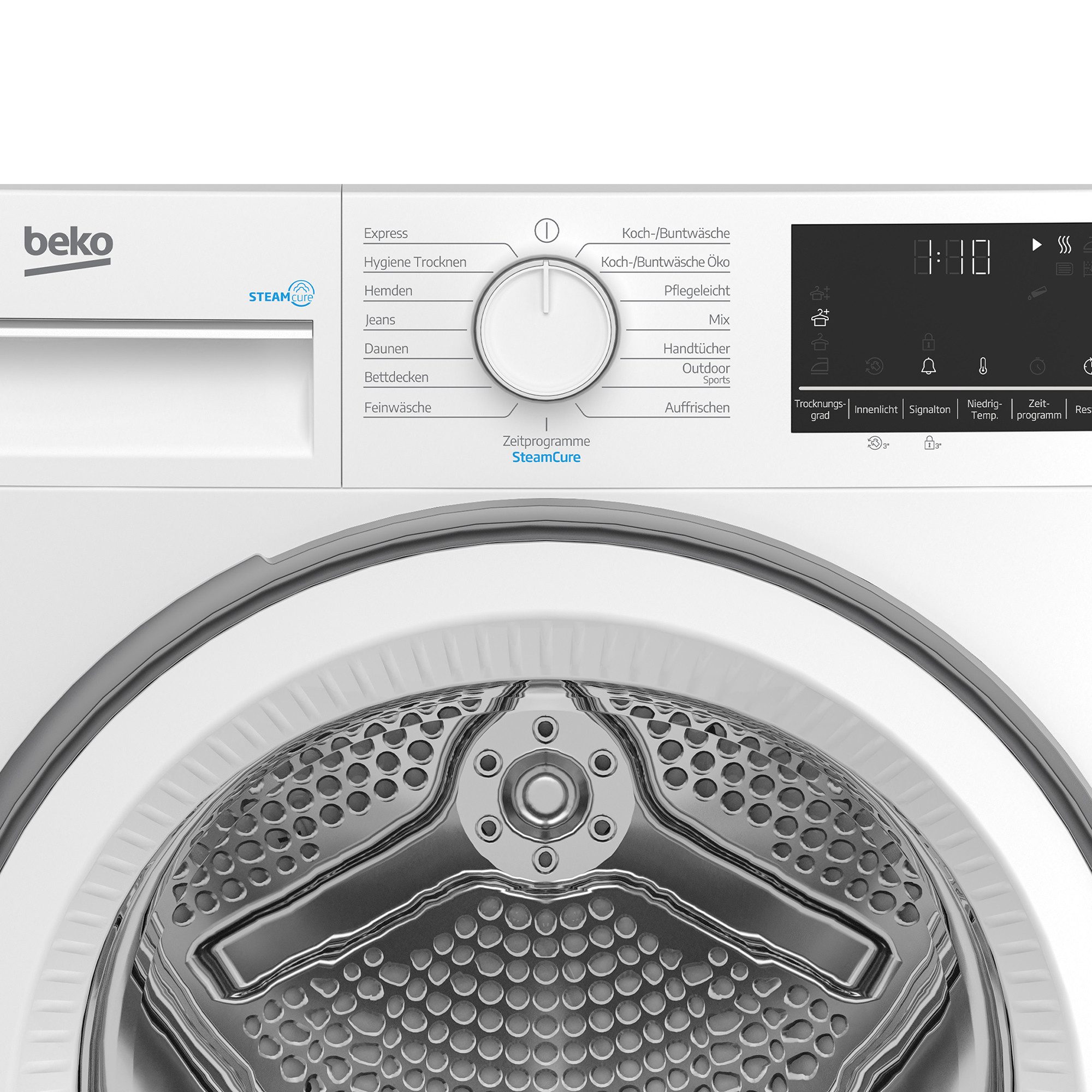 BEKO Wärmepumpentrockner B3T41239A, Dampffunktion, Aquawave-Schontrommel, Kindersicherung