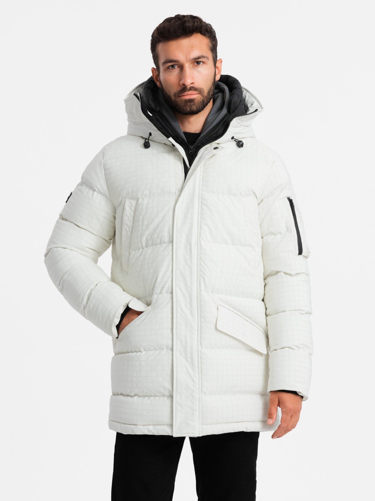 OMBRE Winterjacke Lange Outdoo Jacke für Herren