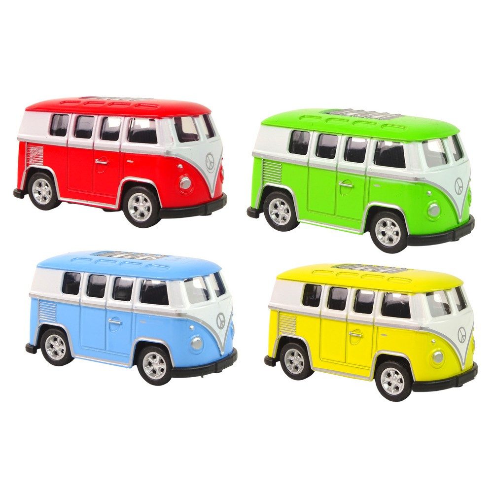 LEAN TOYS Spielzeug-Auto Rückziehauto Miniaturbus Spielfahrzeug, (Spar-Set, 1-tlg., 7,5 x 4 x 4 cm robust), Rückziehmotor, Metallkarosserie, Gummireifen