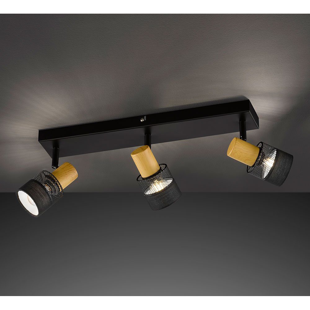 etc-shop LED Deckenspot, Leuchtmittel nicht inklusive, Holz Deckenleuchte Spotstrahler Deckenlampe