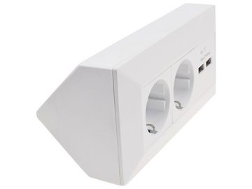 ChiliTec Schalter CHILITEC Steckdosenblock 23651, 2-fach, 2x USB