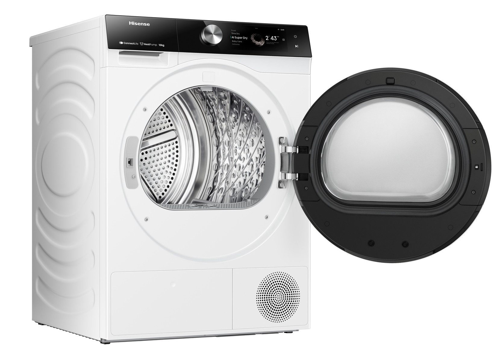 Hisense Wärmepumpentrockner 7S Serie DH7S107BW, Dynamisches TFT-Touch-Display