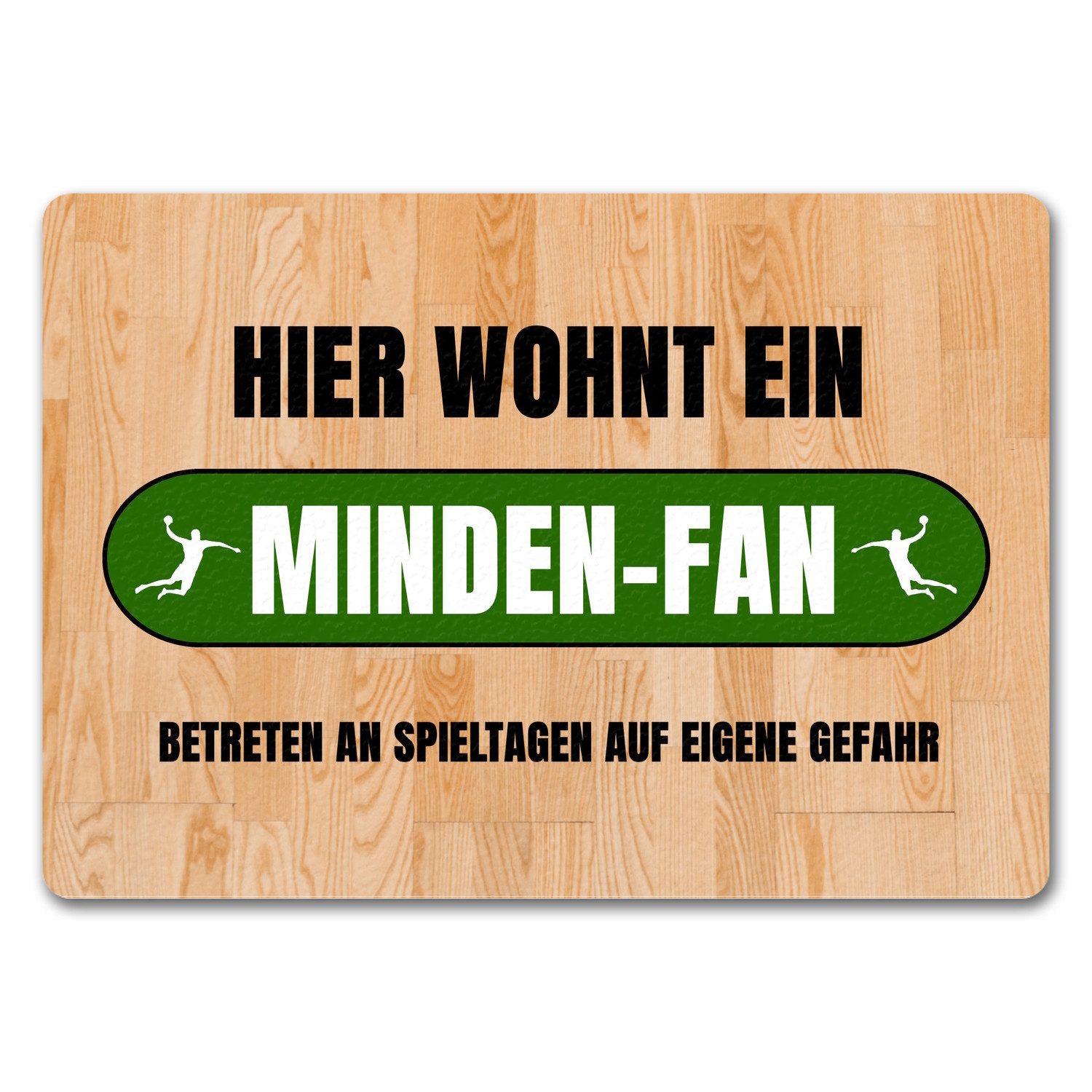 Fußmatte Hier wohnt ein Minden Fan Fußmatte in 35x50 cm ohne Rand mit Motiv