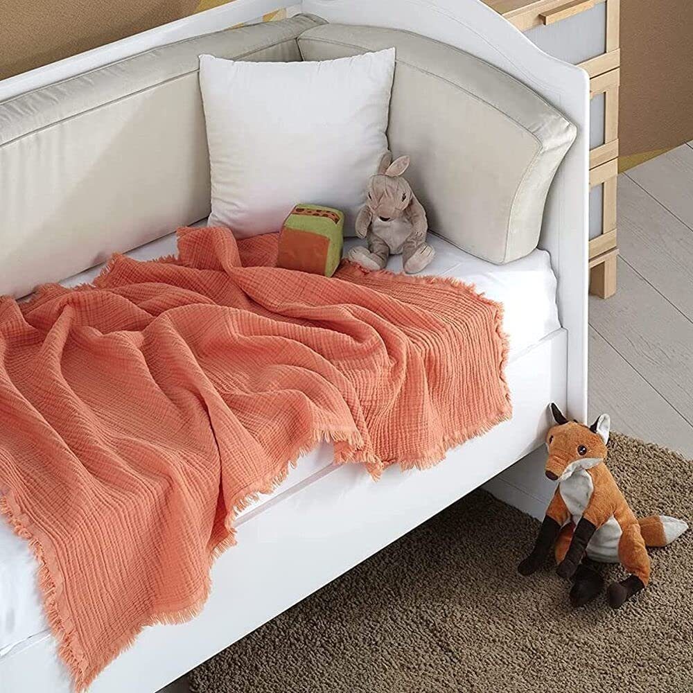 BOHORIA Kuscheltuch BOHORIA® Musselin Kuscheltuch, Kuscheldecke Sofadecke Wohndecke Peach