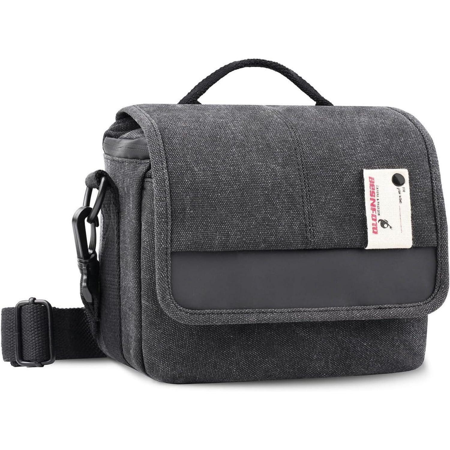 LuxusKollektion Kameratasche Kameratasche Schultertasche spiegellose wasserdicht Leinen Schwarz S