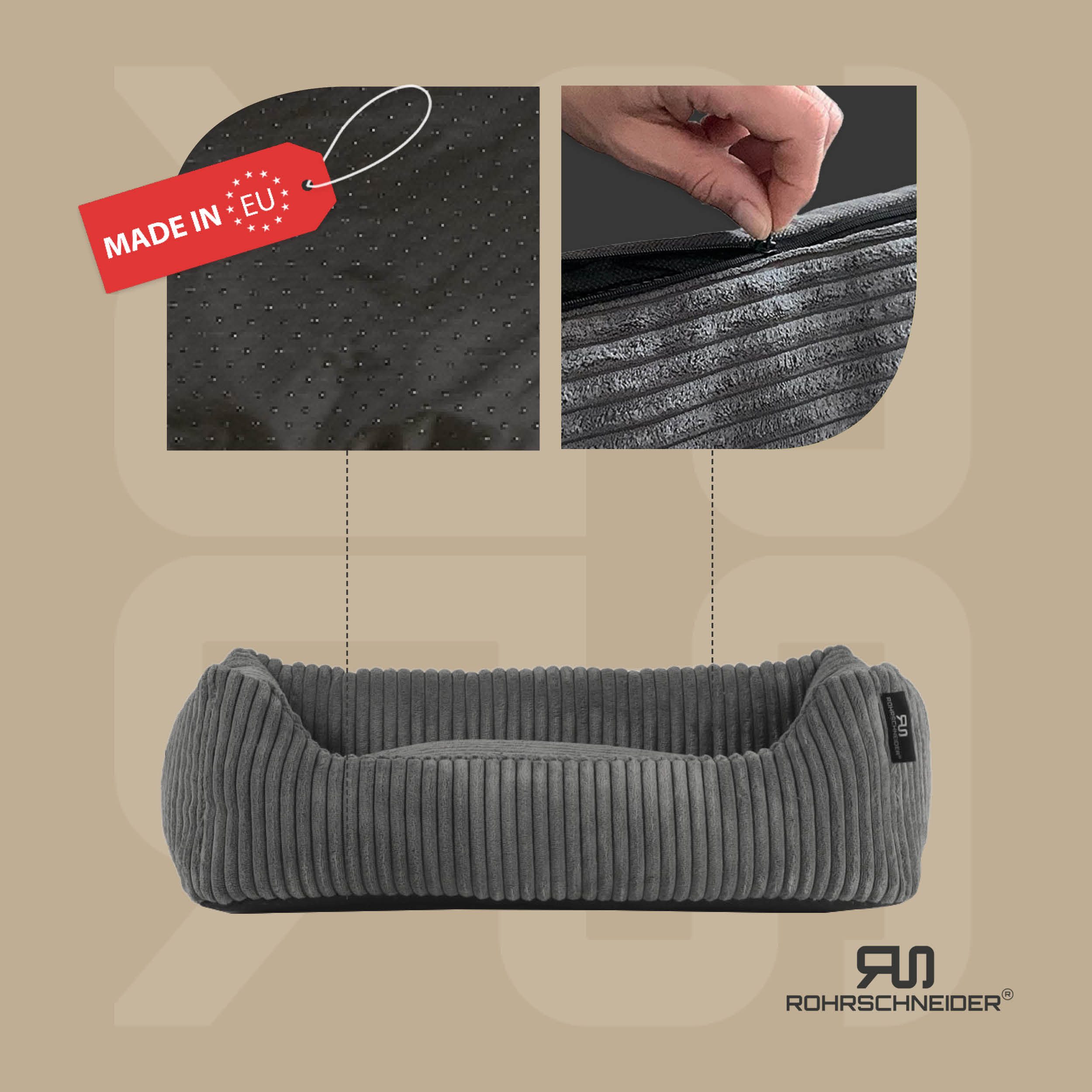 Rohrschneider Tierbett Hundebett Hundekorb Cordstoff, inkl. Gassibeutel günstig online kaufen