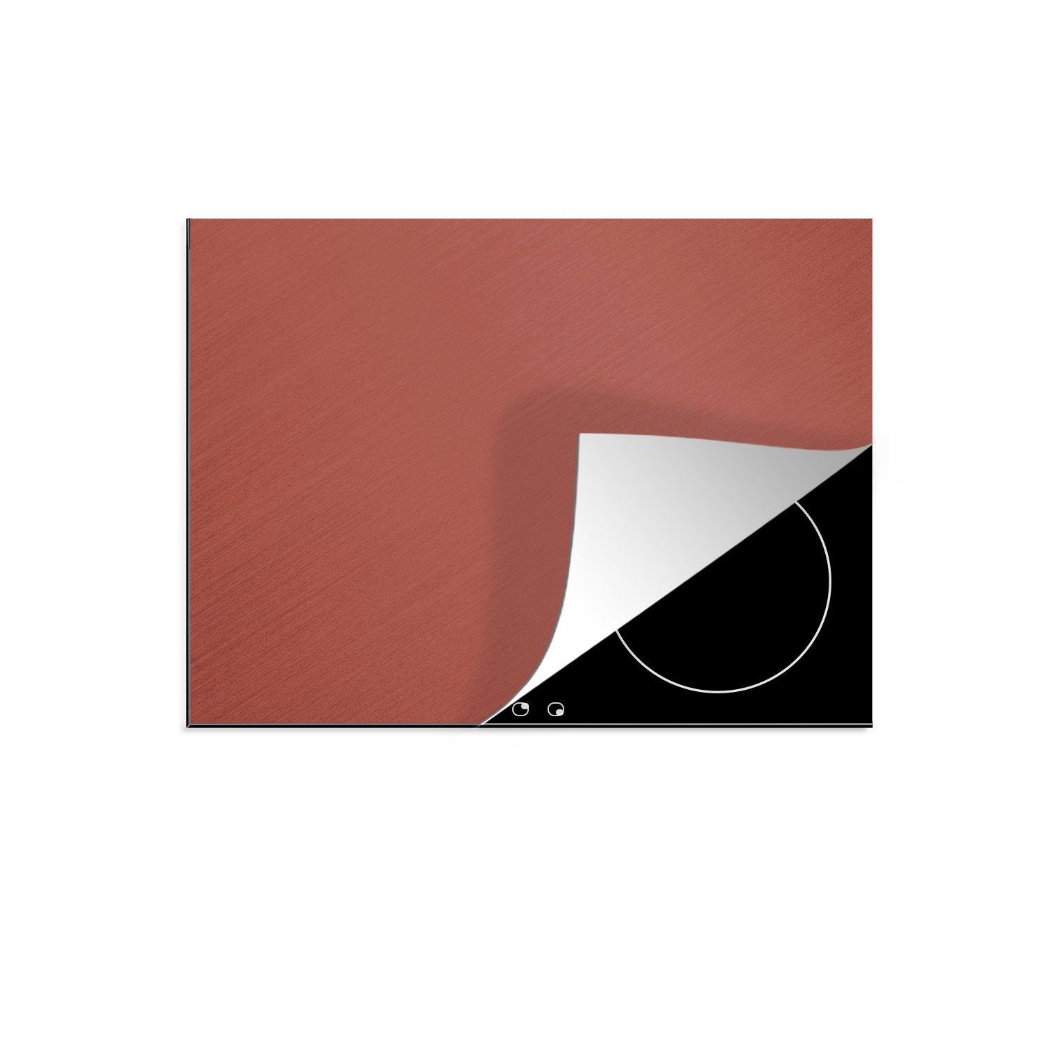 MuchoWow Herdblende-/Abdeckplatte Kupferfarbener Hintergrund, der auf der rechten Seite aufleuchtet, Vinyl, (1 tlg), 70x52 cm, Mobile Arbeitsfläche nutzbar, Ceranfeldabdeckung