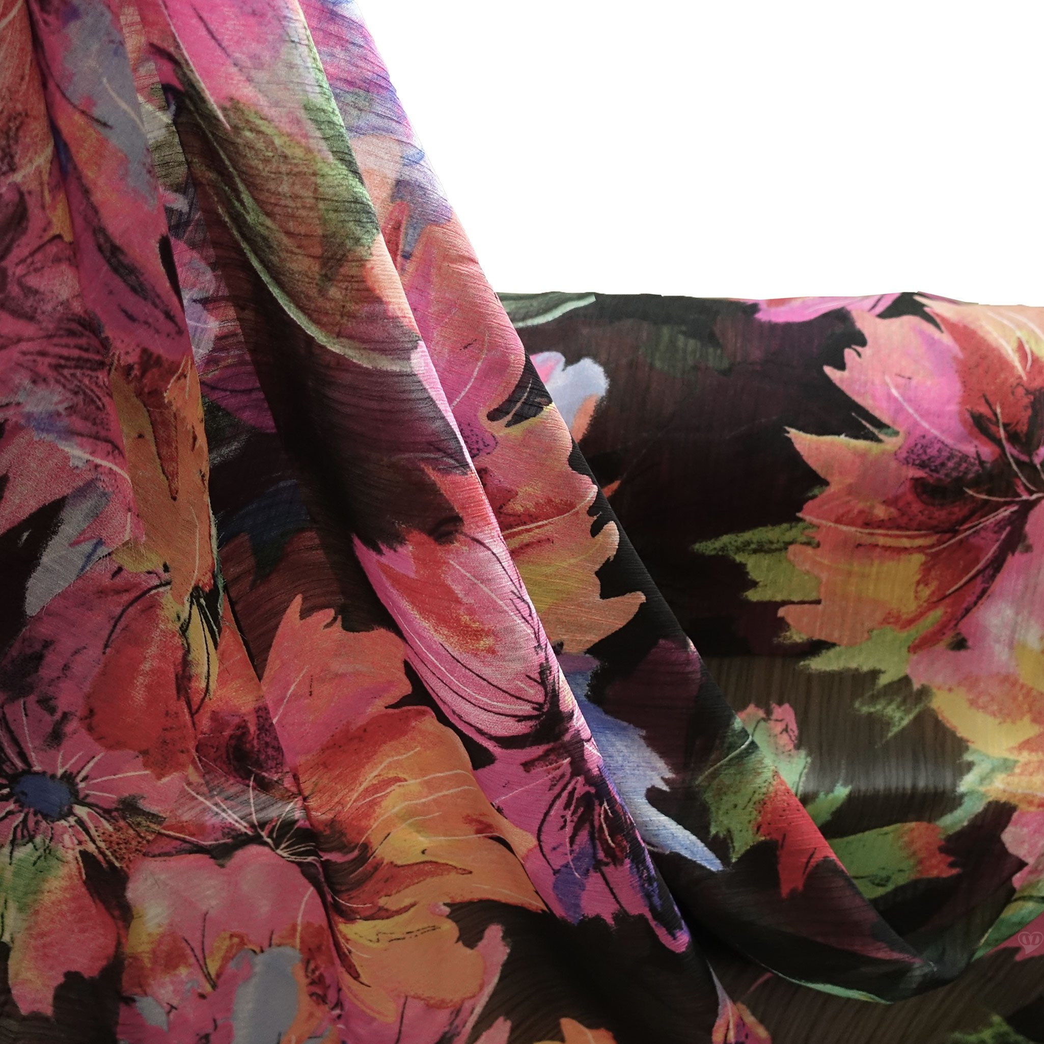 maDDma Stoff Sommer-Stoff Voile Flowers ab 1m x 150cm Digitaldruck Polyester, Blumen 1