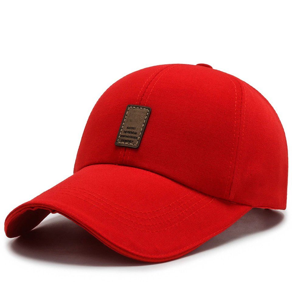 Blusmart Baseball Cap Herren-Baseballkappe Aus Baumwoll-Canvas, Sonnenhut Für Lauftraining Rot