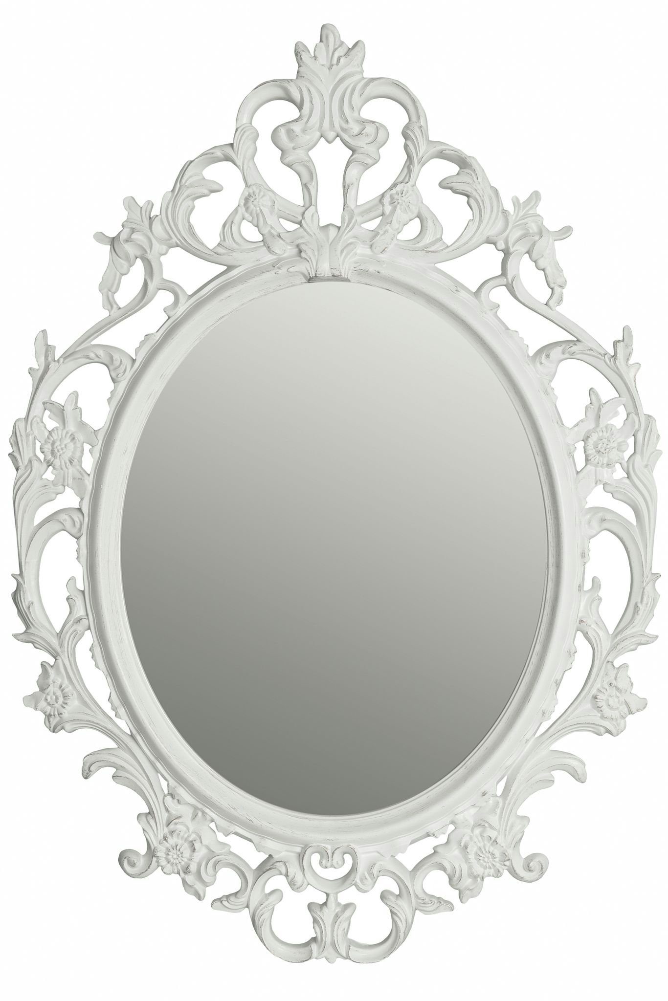 elbmöbel Wandspiegel Spiegel weiß weiß Barock Badspiegel barock Wandspiegel Spiegel Oval oval Barockspiegel Barockspiegel