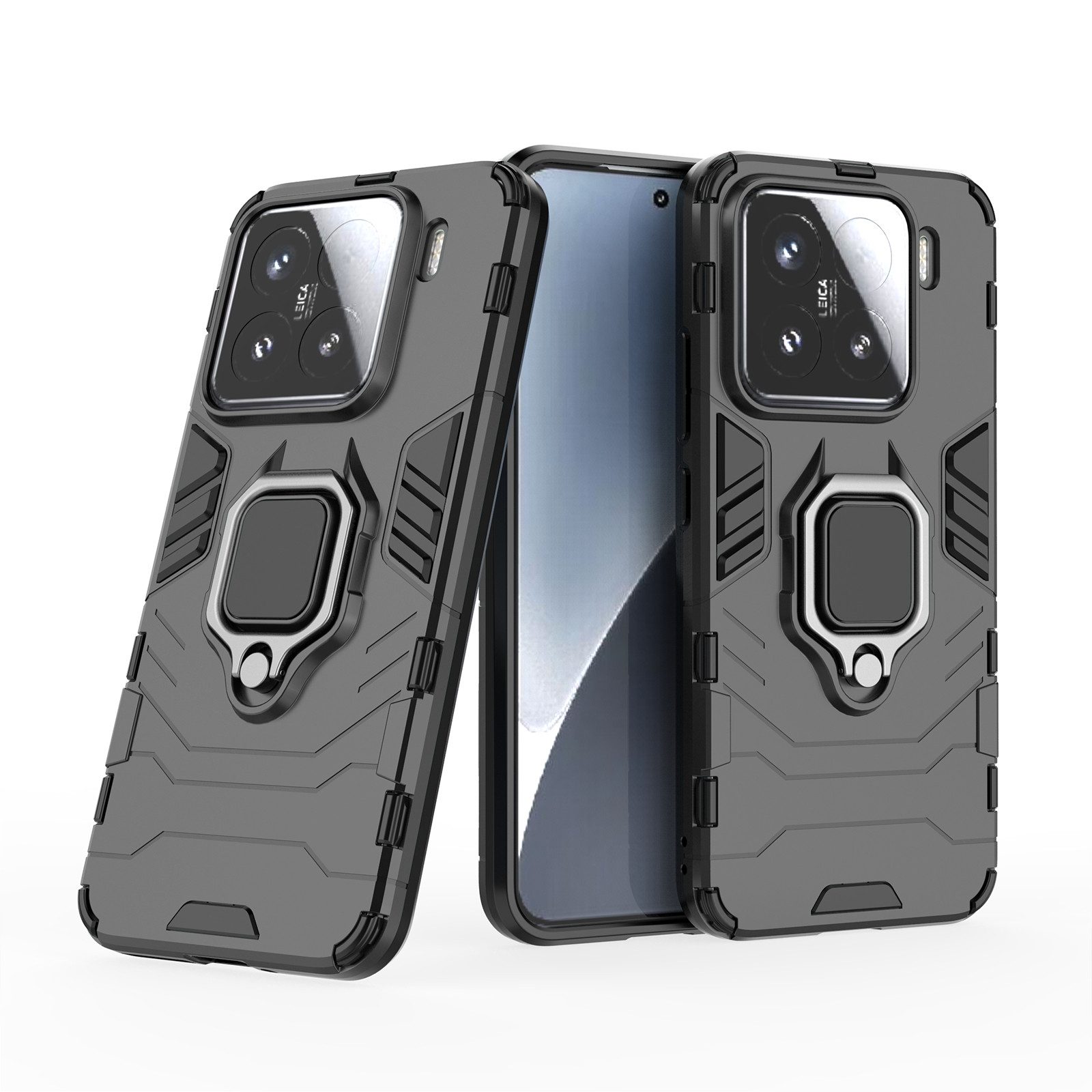 betterfon Handyhülle für Xiaomi 15 Outdoor Panzerhülle mit Slide-Kameraschutz & Ringhalter, Mit Ringhalterung, Kamera-Schutz, Magnetplatte & 3-Schicht-Schutz