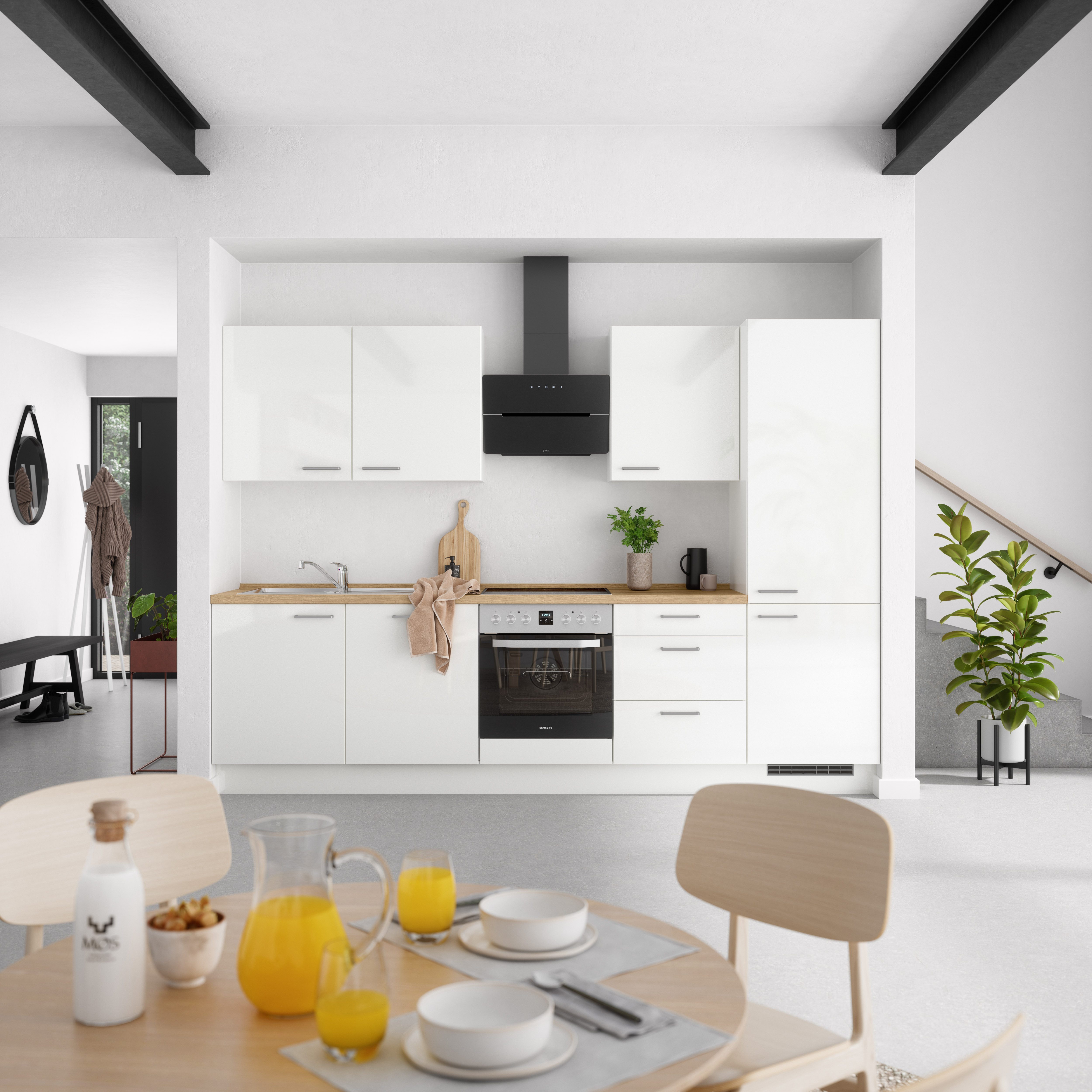 nobilia® Küchenzeile "Flash II", NEU: individuell anpassbar mit gratis Profi-Beratung, vormontiert, Breite 300 cm, Ausrichtung wählbar, wahlw. mit E-Geräten