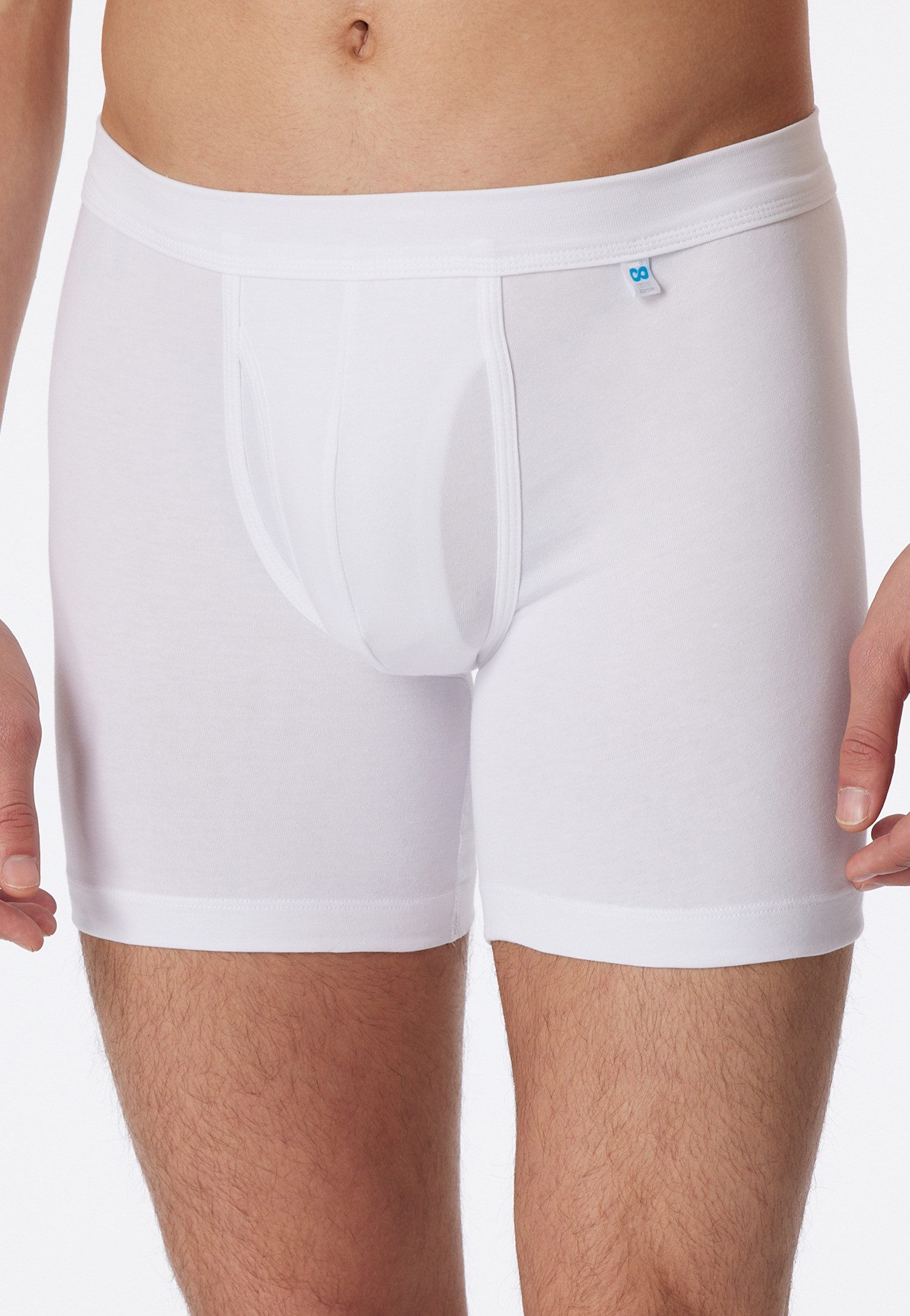 Schiesser Lange Unterhose Long Life Cotton mit Eingriff, Cotton-Mix, elastischer Bund