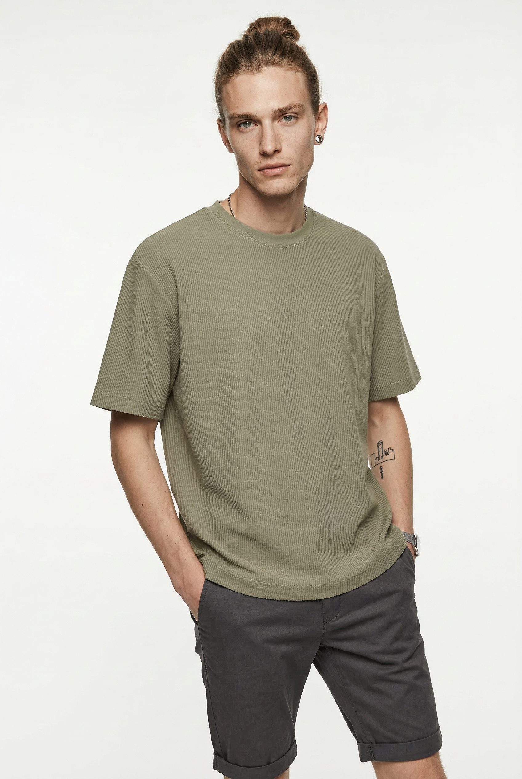 Jack & Jones Rundhalsshirt JJEHARRISON STRUCTURE TEE SS O-NECK LN mit Rundhalsusschnitt