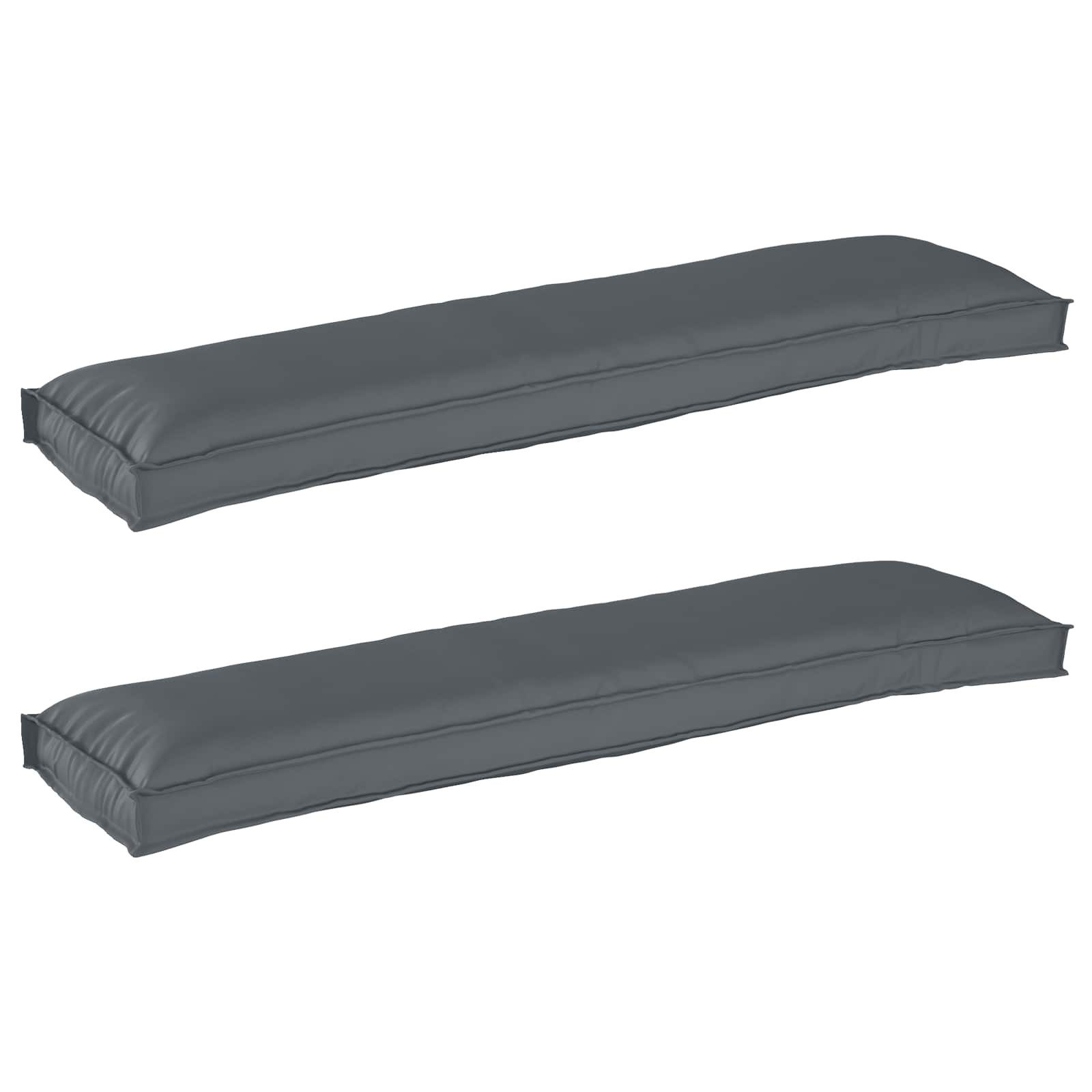 vidaXL Sitzauflage Palettenkissenset 2 Stk. Oxford-Stoff Anthrazit 150 x 40 x 8 cm, (2 St)