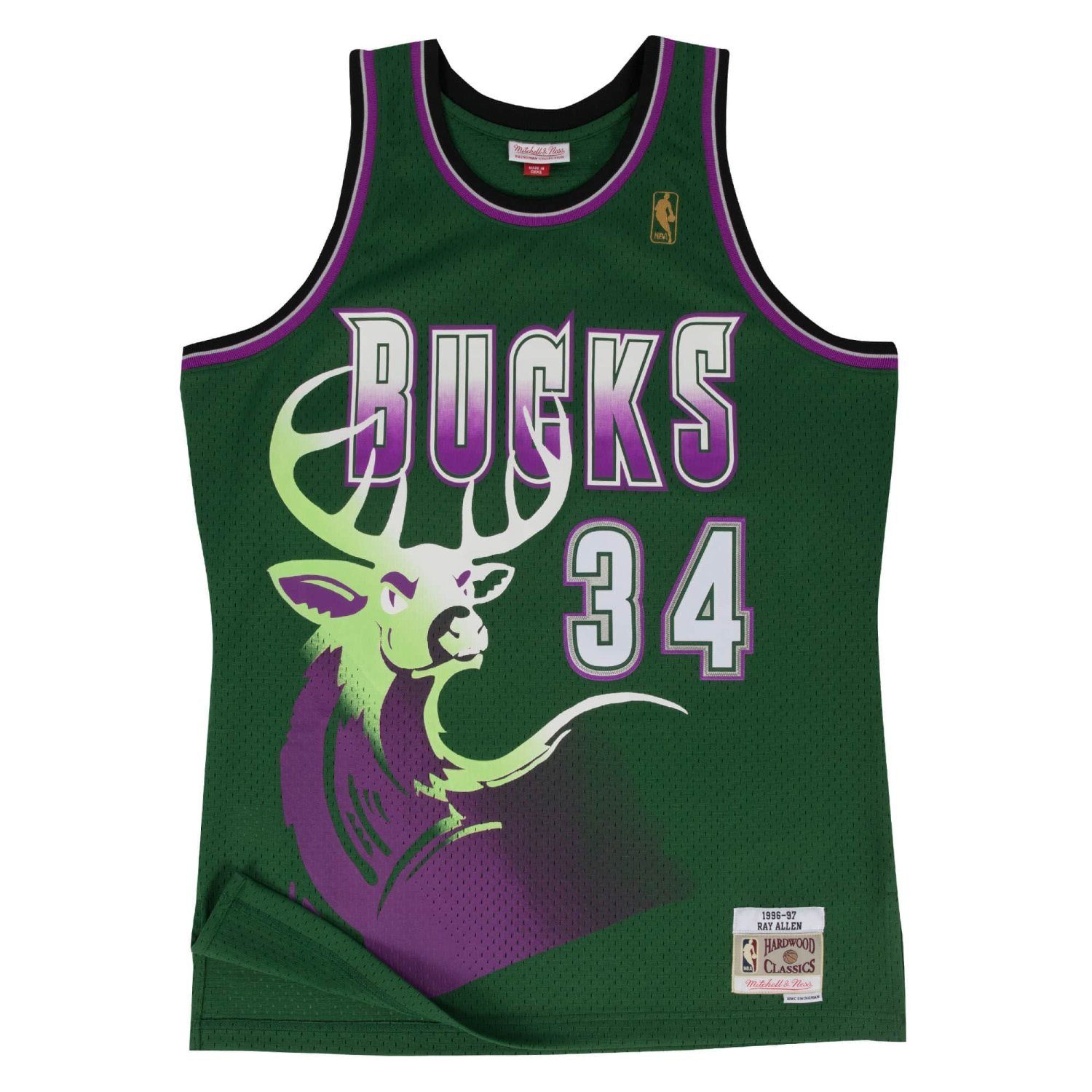 Mitchell & Ness Basketballtrikot Swingman Jersey Milwaukee Bucks 199697 Ray Allen