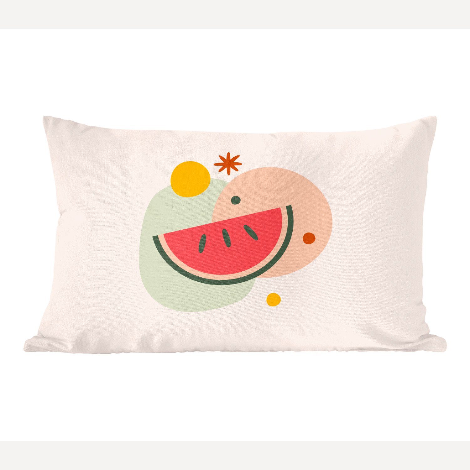 MuchoWow Dekokissen Wassermelone - Dekoration, mit Obst Pastell, Dekokissen Füllung, Schlafzimmer Zierkissen, - Wohzimmer