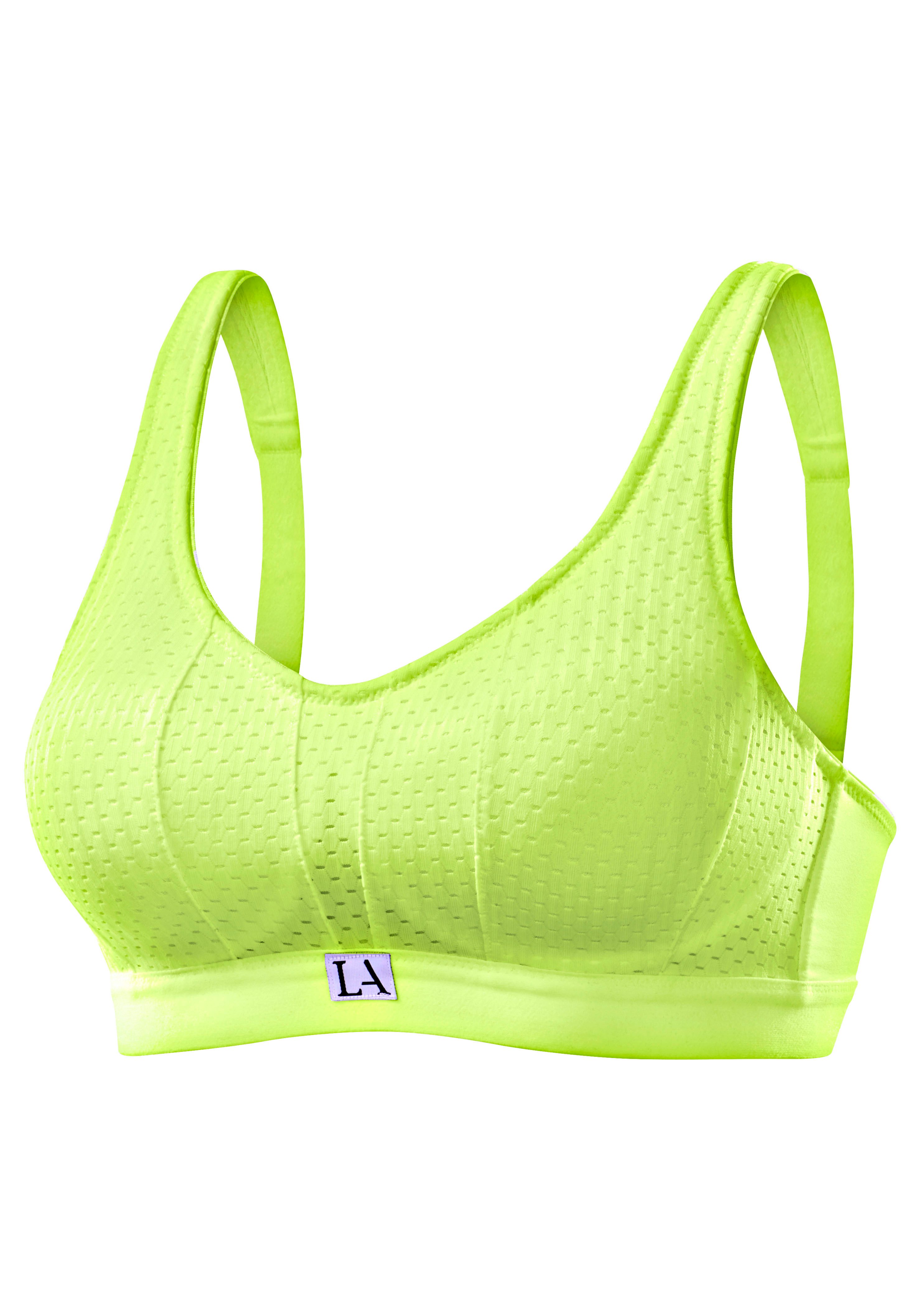 LASCANA ACTIVE Sport-BH ohne Bügel, mit integrierter Schale, aus COOLMAX®-Material mit breiten, wattierten Trägern, große Größen – Bild 2 von 4