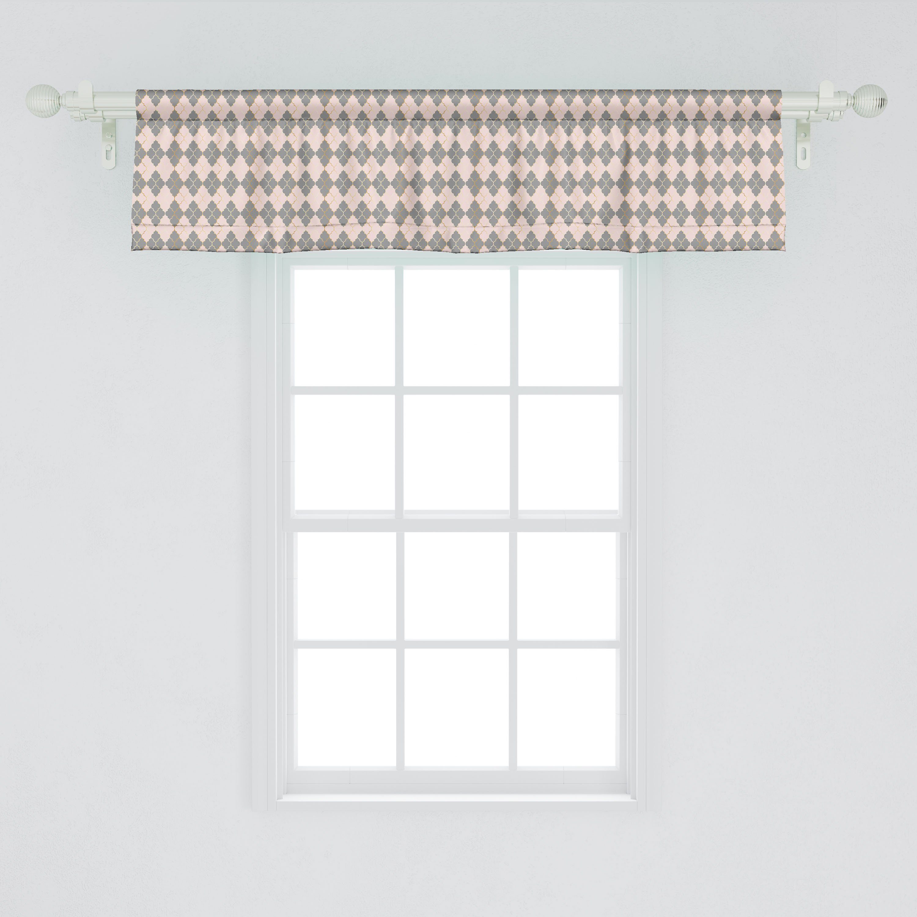 Vorhang Scheibengardine für Schlafzimmer Lattice Küche Microfaser, Kreative mit Quatrefoil Volant Abakuhaus, Eastern Stangentasche, Dekor