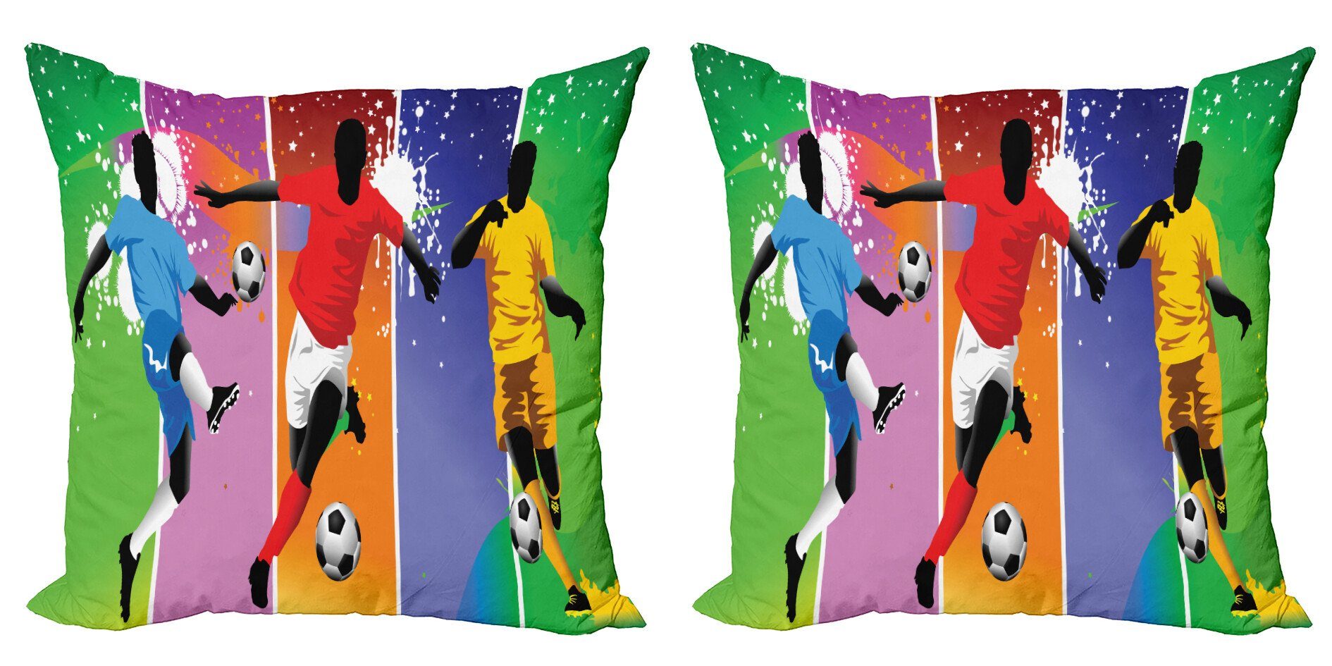 Kissenbezüge Modern Accent Doppelseitiger Digitaldruck, Abakuhaus (2 Stück), Sport Fußball-Fußball-Moderne