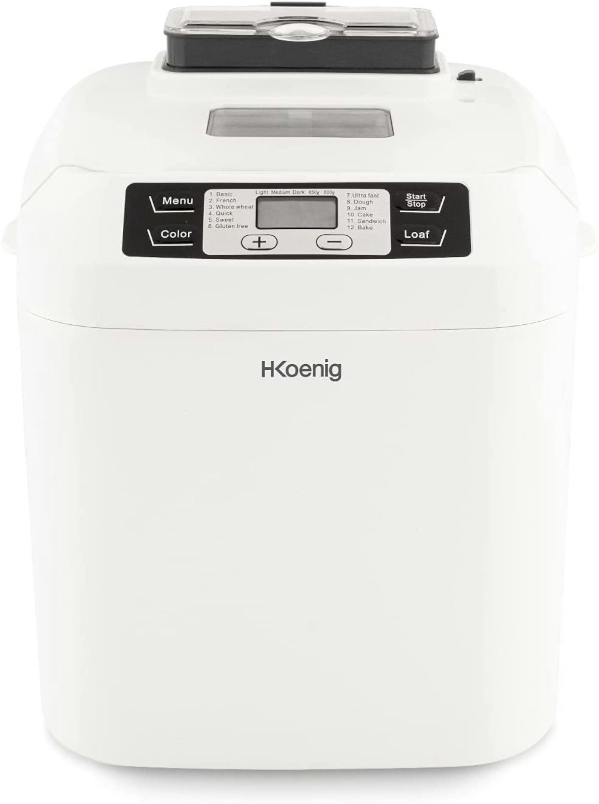 H.Koenig Brotbackautomat BAKE340 Brotbackmaschine mit 12 verschiedenen Programmen, 550 W