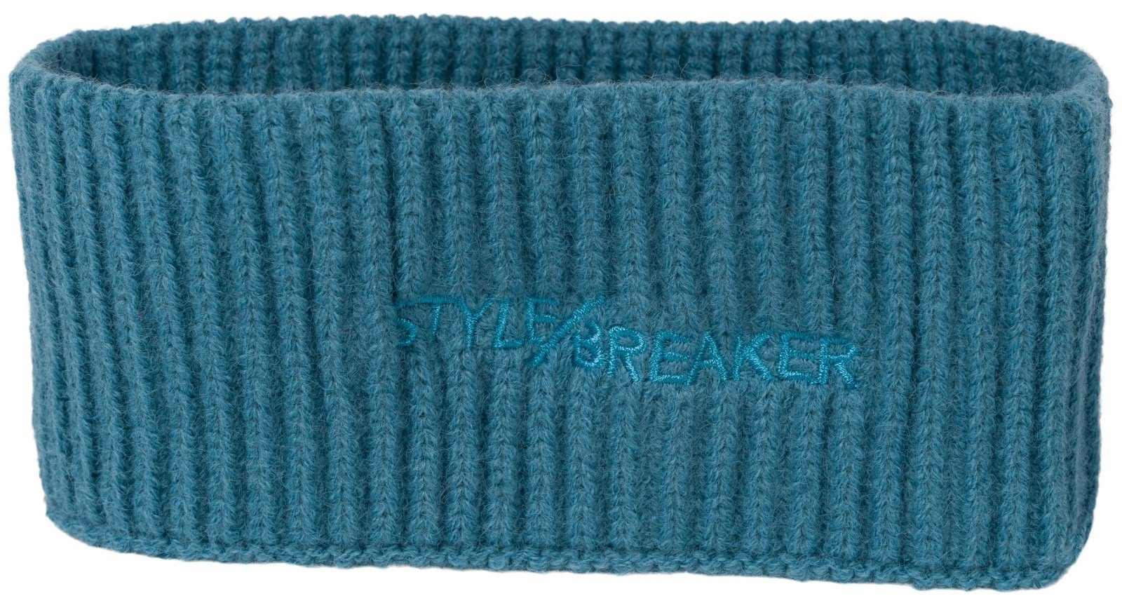 styleBREAKER Stirnband (1-St) Strick Stirnband Rippenmuster Blau